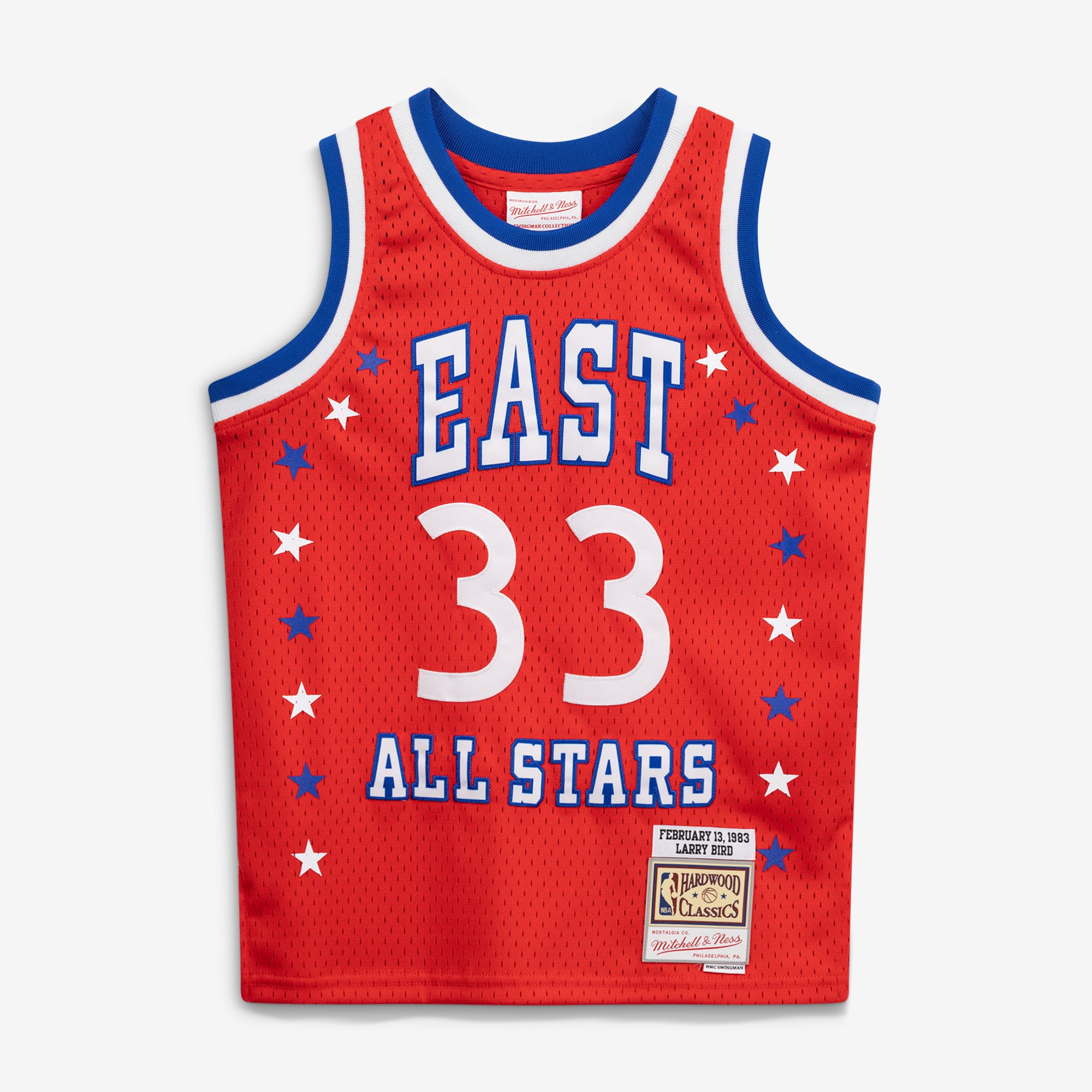 Larry Bird 1983 All-Star Game Youth Hardwood Classics Swingman Jersey - Red - Image 3