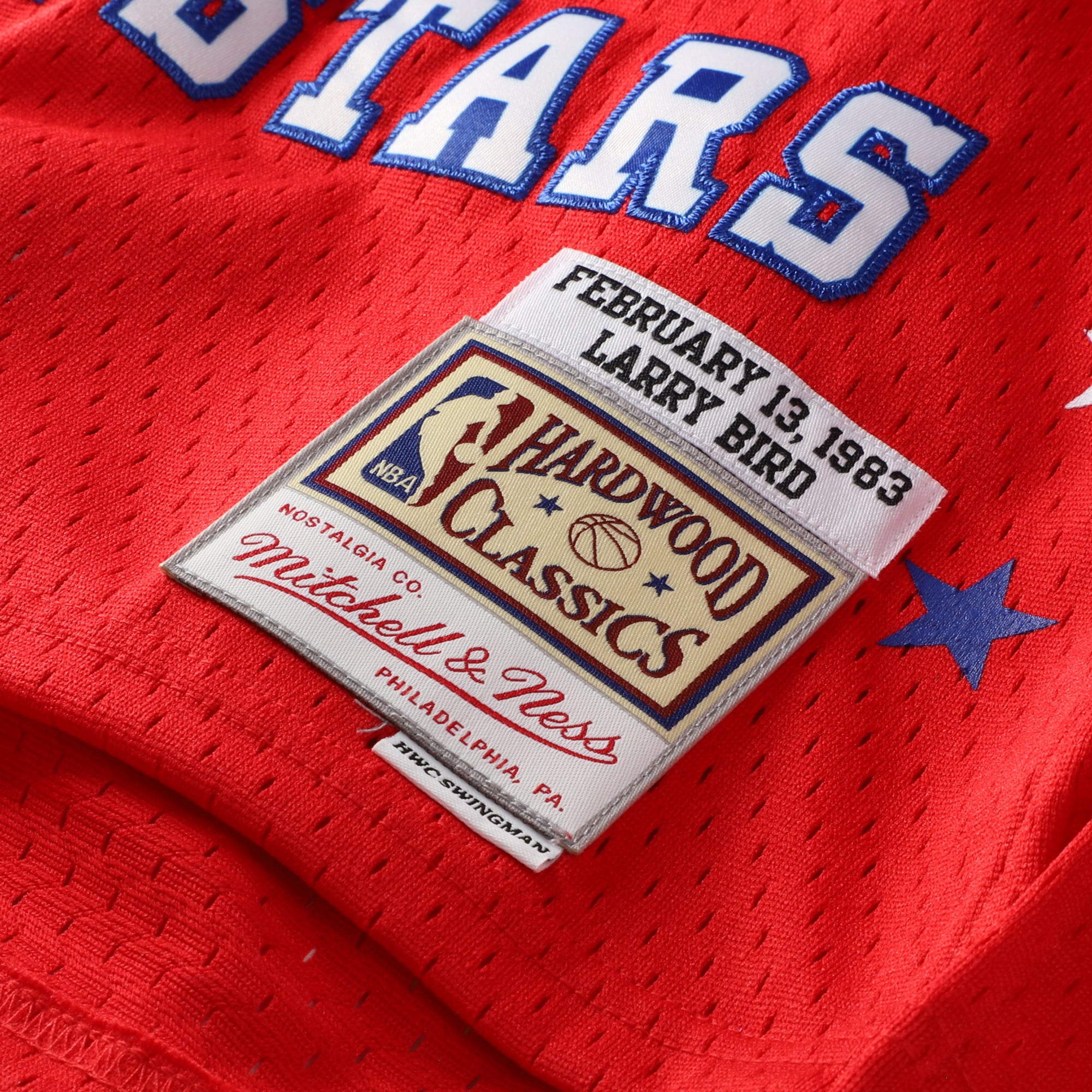Larry Bird 1983 All-Star Game Youth Hardwood Classics Swingman Jersey - Red - Image 7