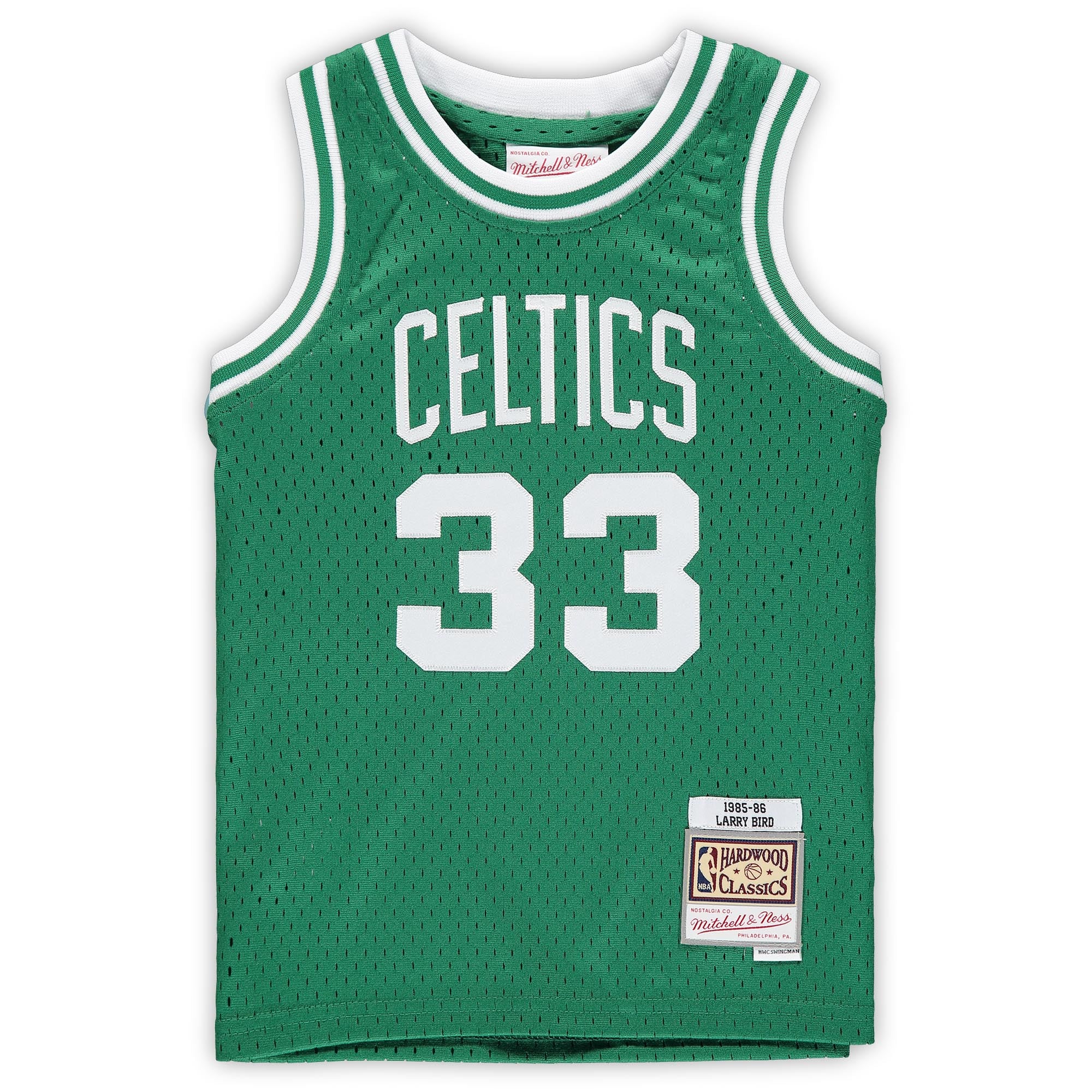 Larry Bird Boston Celtics Preschool 1985/86 Hardwood Classics Throwback Team Jersey - Kelly Green - Image 3
