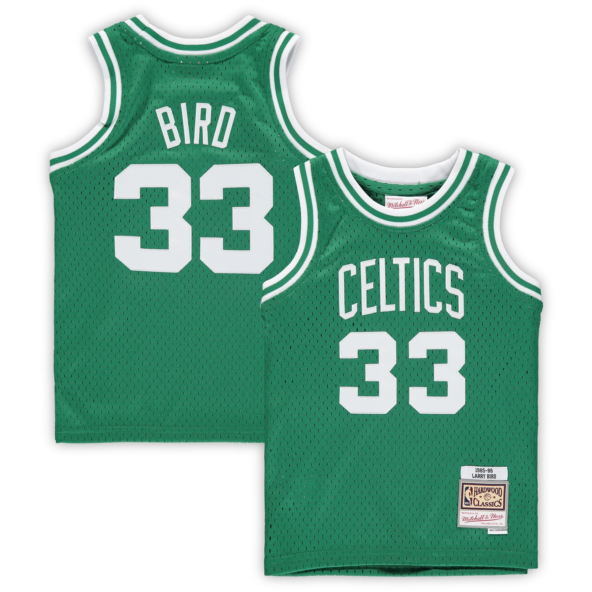 Larry Bird Boston Celtics Preschool 1985/86 Hardwood Classics Throwback Team Jersey - Kelly Green - Image 2