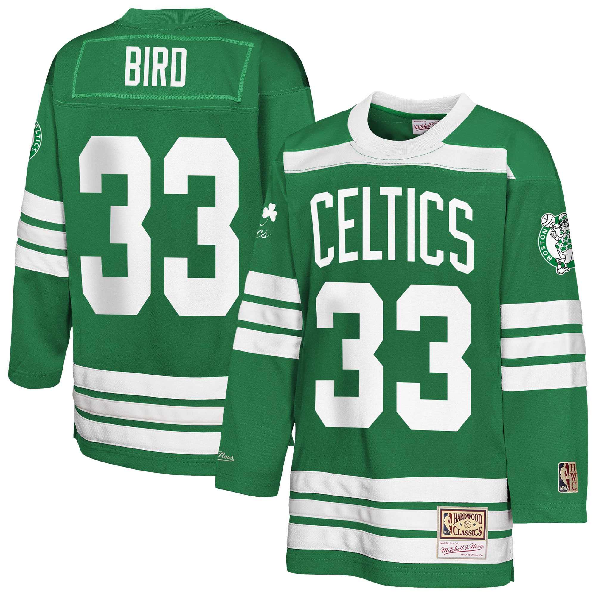 Larry Bird Boston Celtics Youth Maxxed Out 2.0 Fashion Hockey Jersey - Kelly Green - Image 2