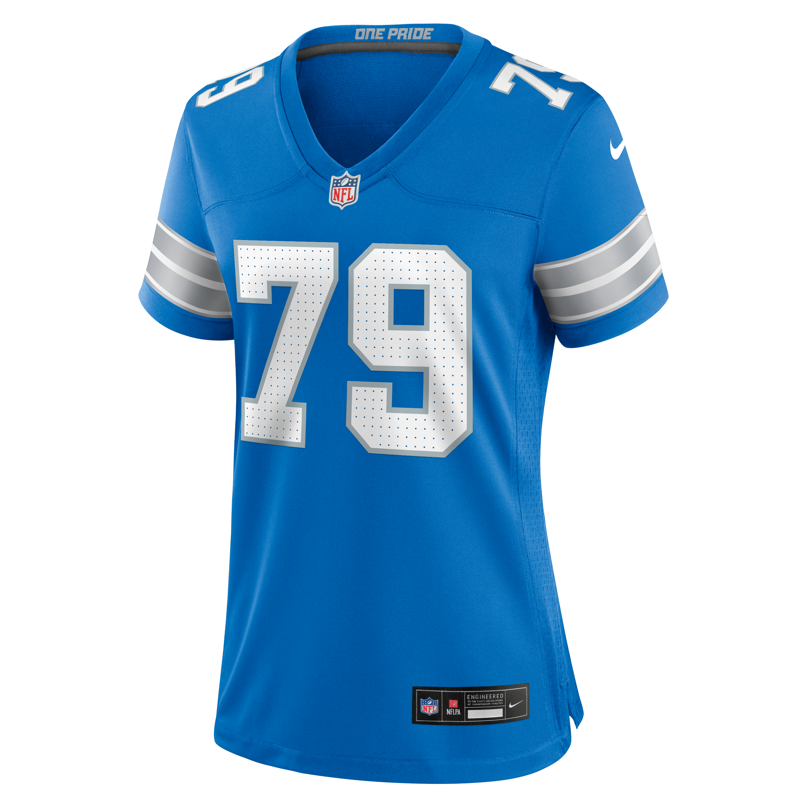 Larry Borom Detroit Lions Women's Team Game Jersey - Blue - Image 3