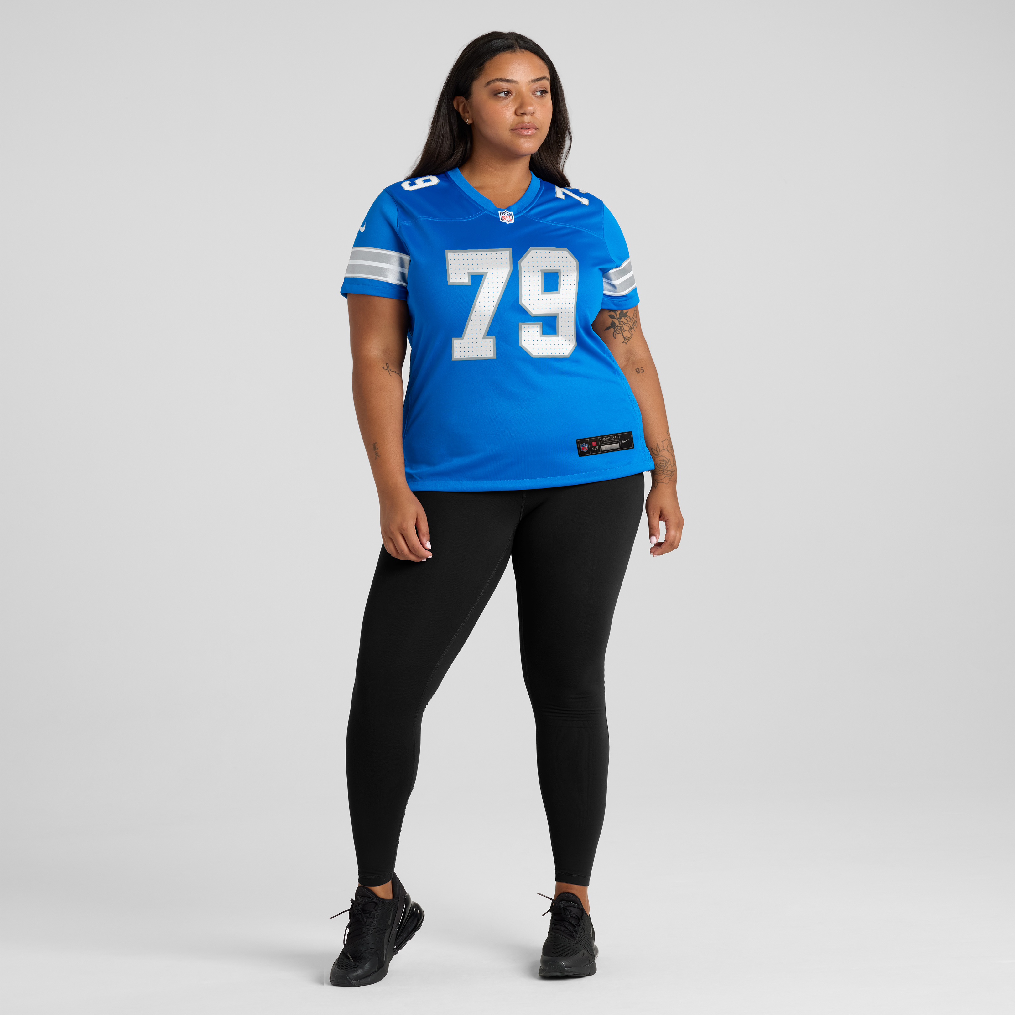 Larry Borom Detroit Lions Women's Team Game Jersey - Blue - Image 7