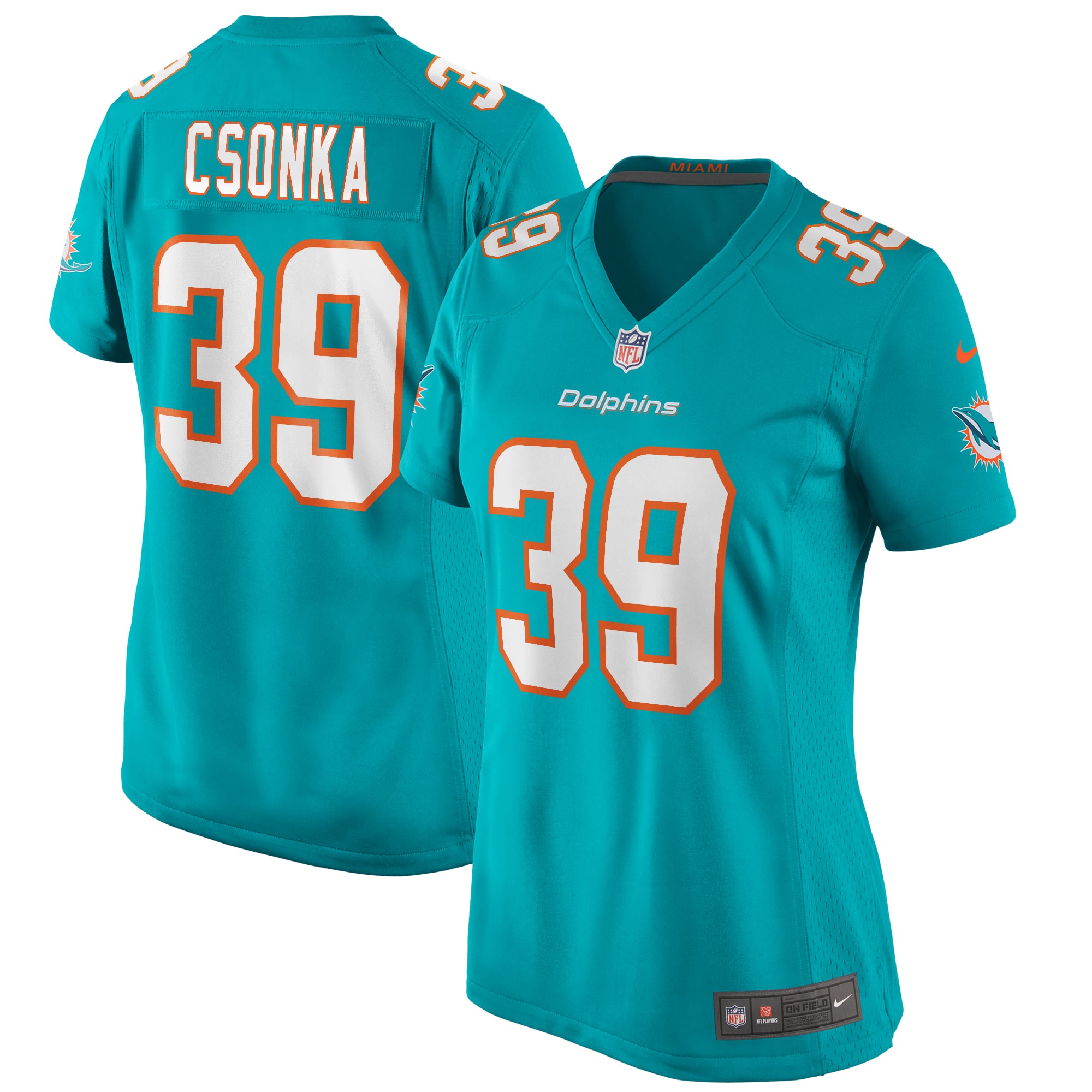 Larry Csonka Miami Dolphins Women's Retired Player Jersey - Aqua