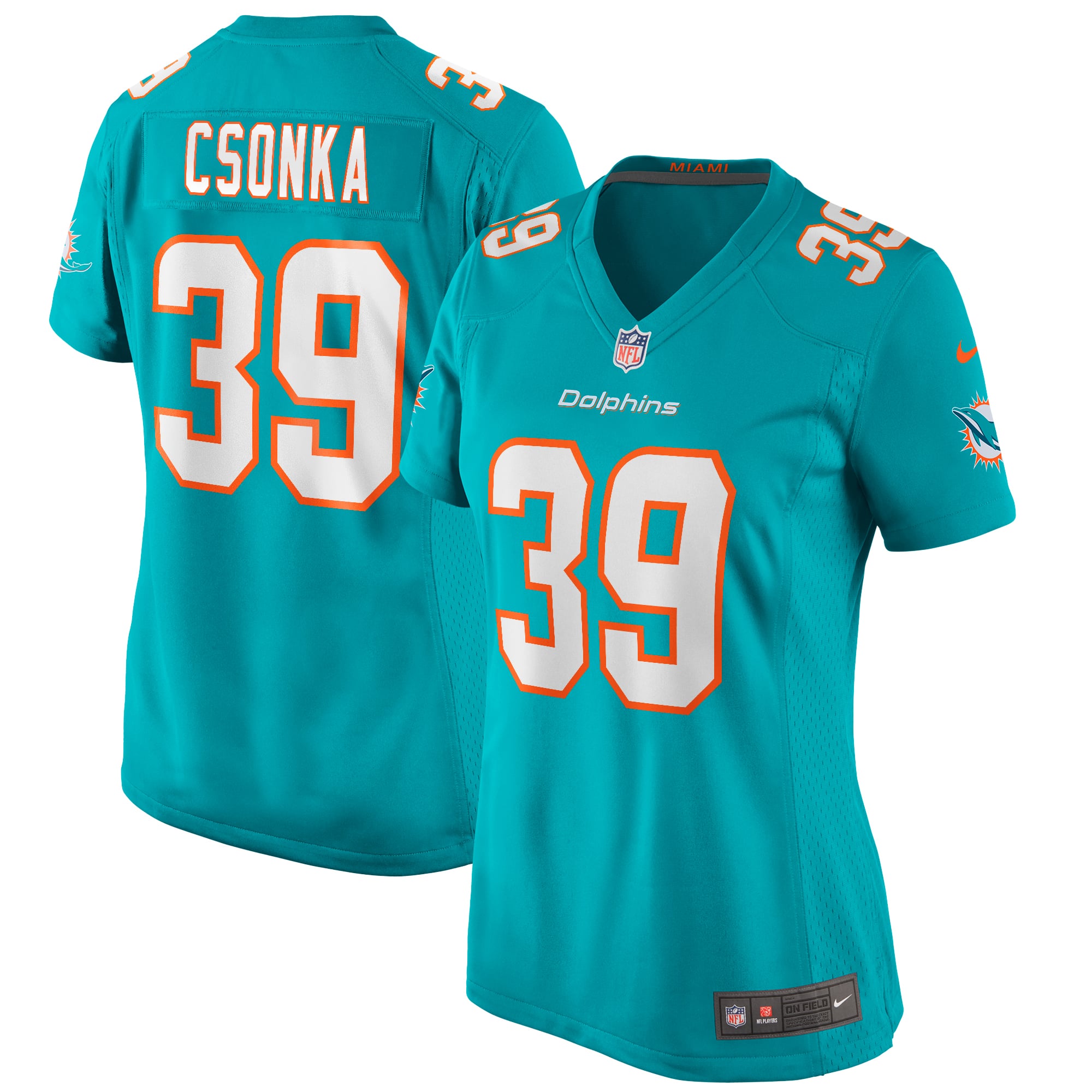 Larry Csonka Miami Dolphins Women's Retired Player Jersey - Aqua - Image 2