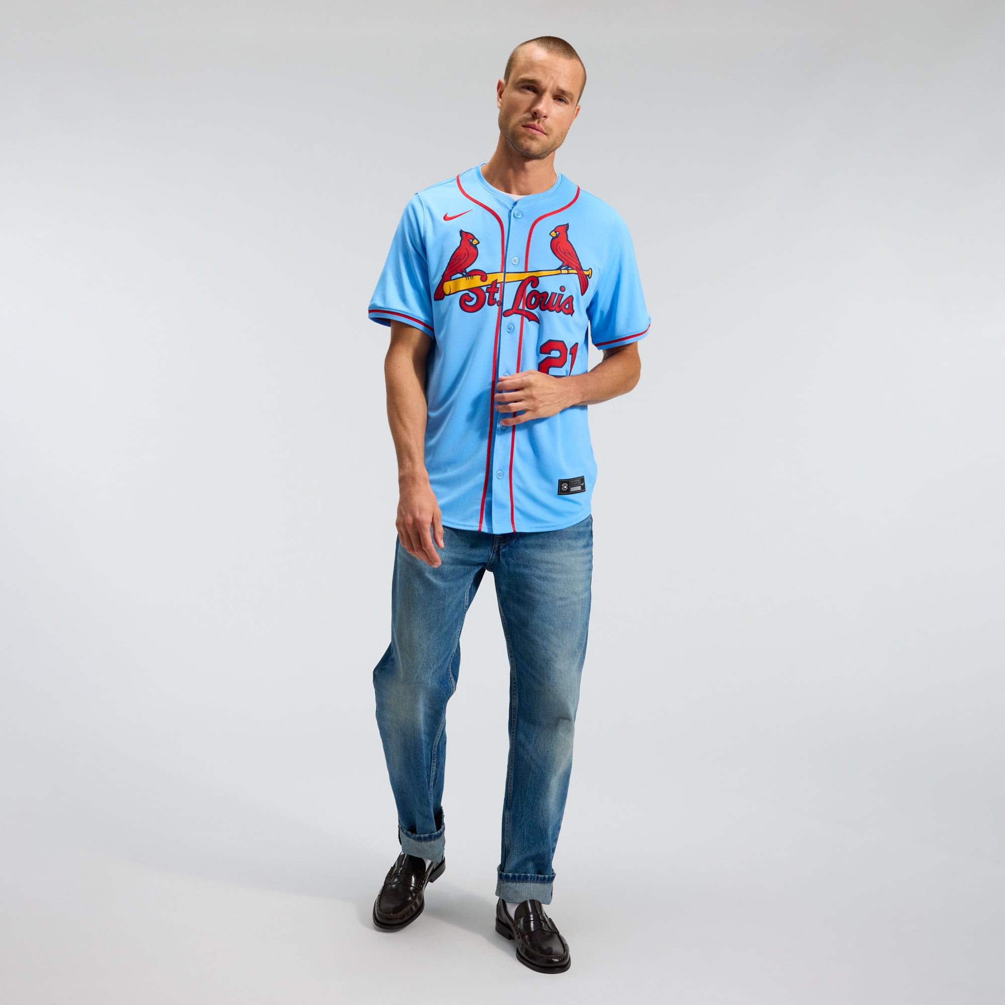 Lars Nootbaar St. Louis Cardinals Home Limited Player Jersey - Light Blue - Image 6