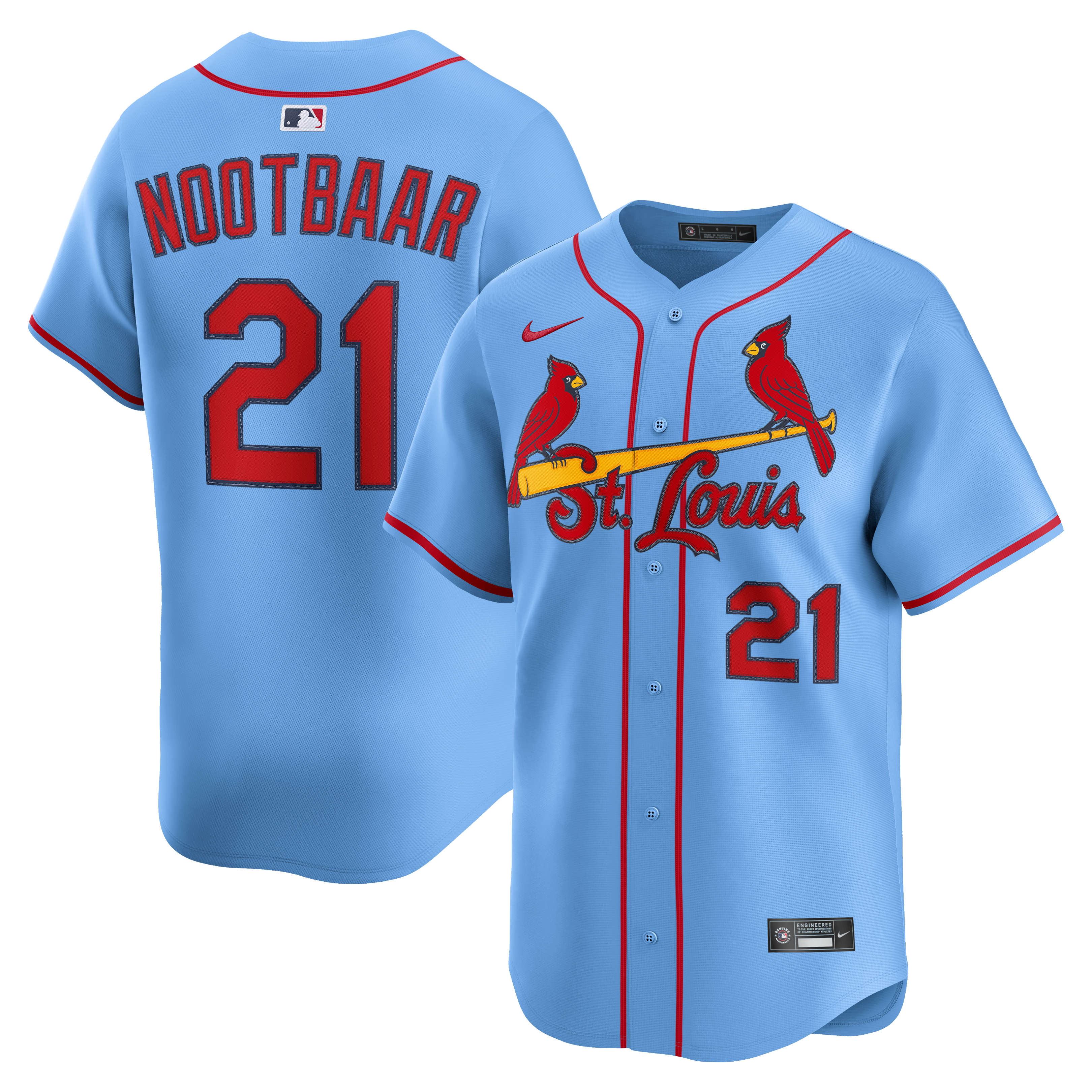 Lars Nootbaar St. Louis Cardinals Home Limited Player Jersey - Light Blue - Image 2