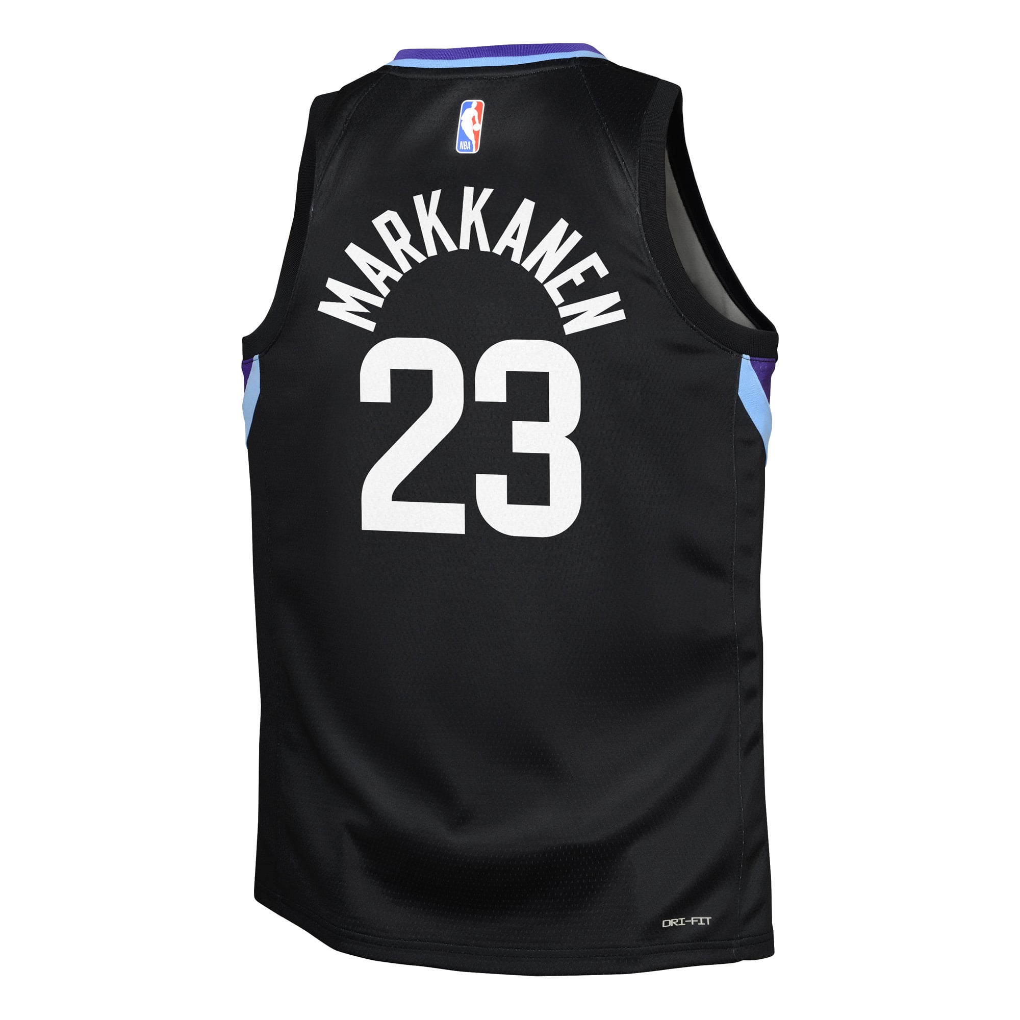 Lauri Markkanen Utah Jazz Jordan Brand Youth Swingman Jersey - Statement Edition - Black - Image 4