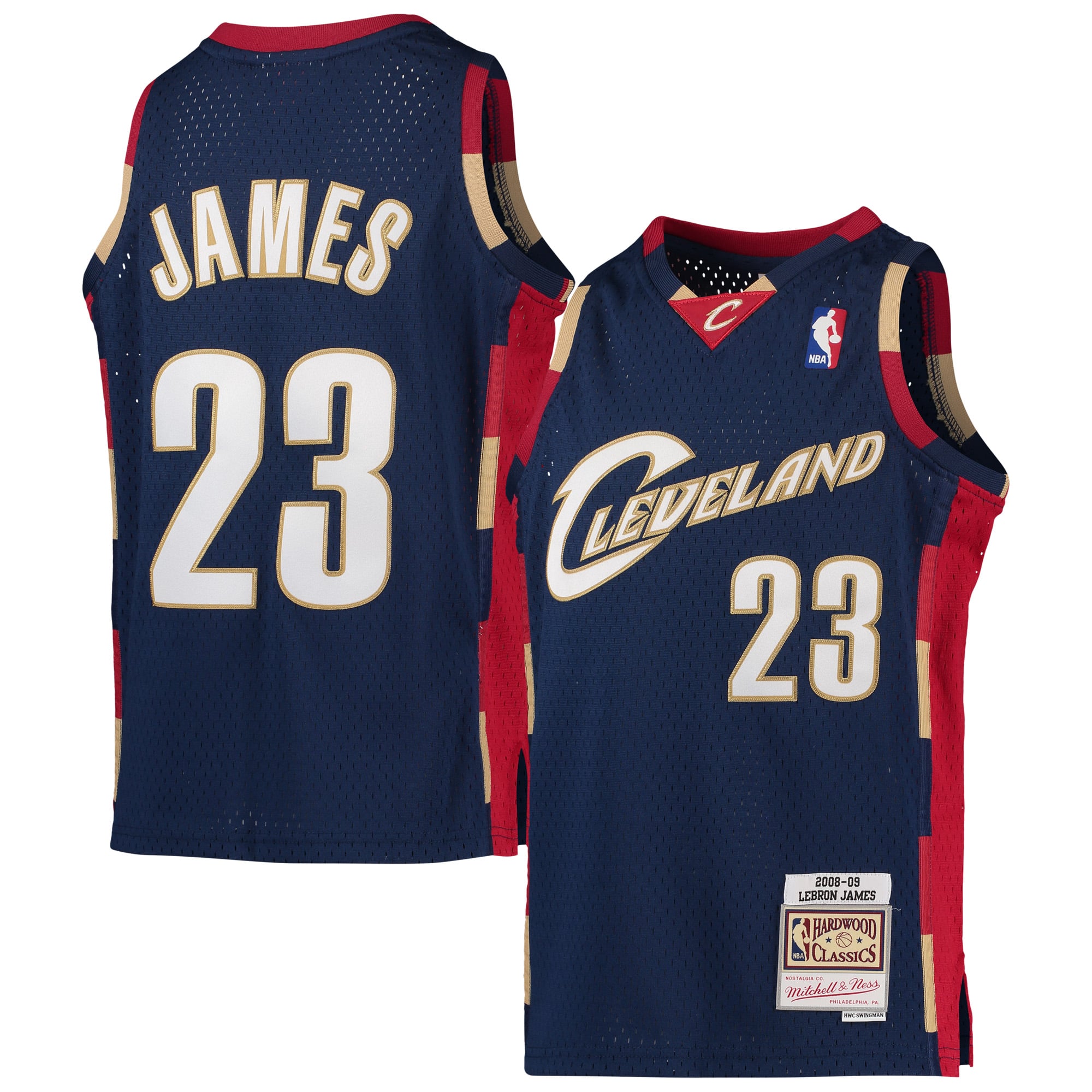 LeBron James Cleveland Cavaliers Youth 2003-04 Hardwood Classics Swingman Jersey - Wine - Navy - Image 2