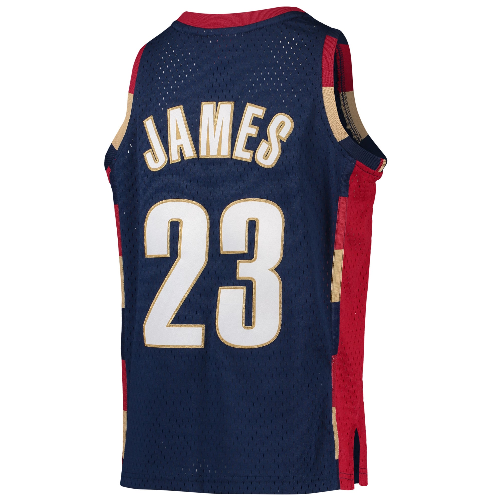 LeBron James Cleveland Cavaliers Youth 2003-04 Hardwood Classics Swingman Jersey - Wine - Navy - Image 4
