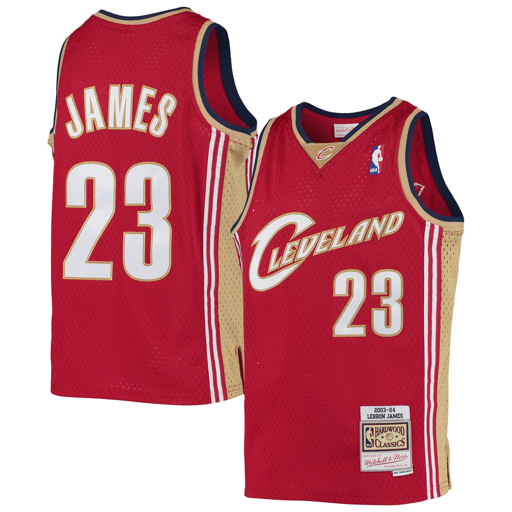 LeBron James Cleveland Cavaliers Youth 2003-04 Hardwood Classics Swingman Jersey - Wine - Red - Image 2