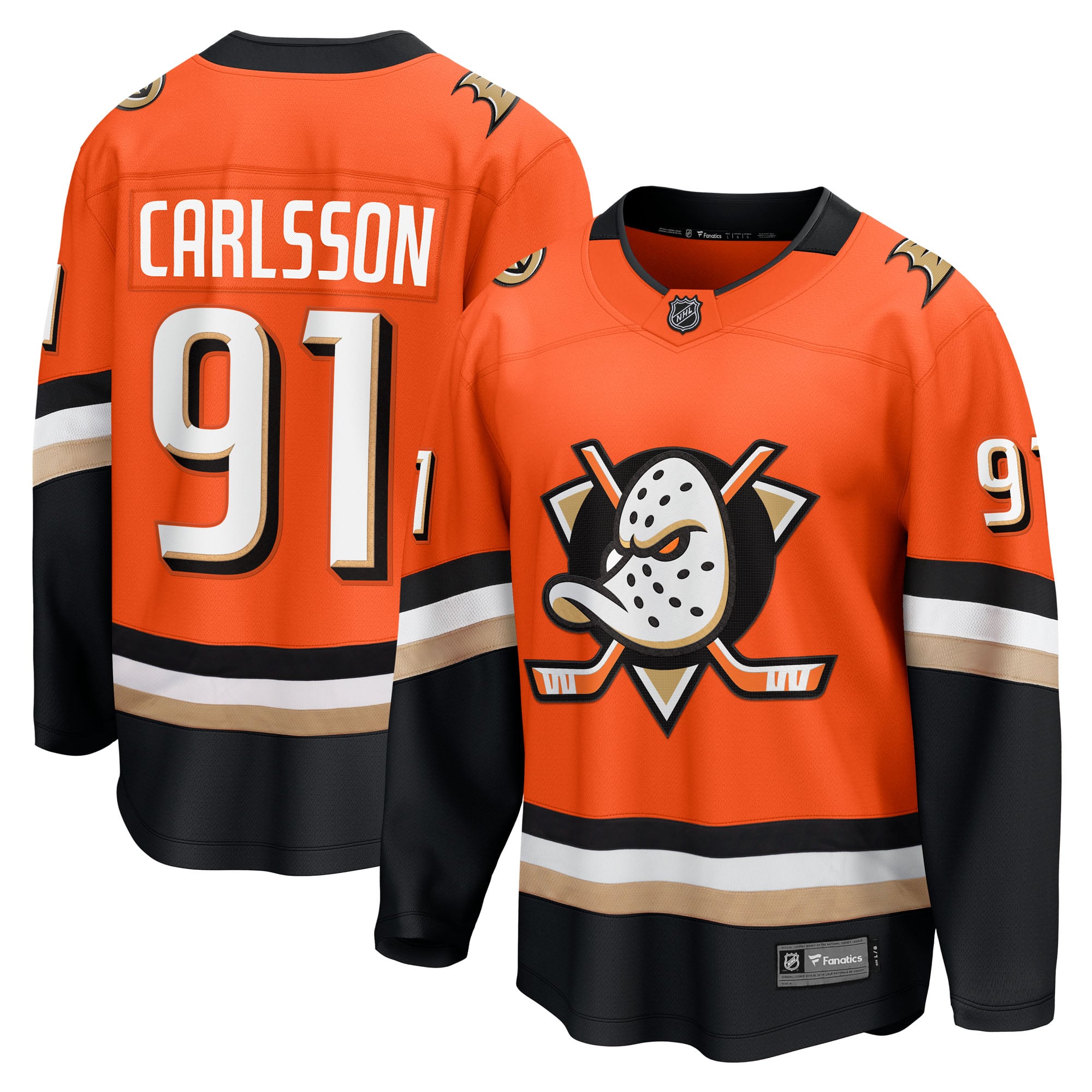 Leo Carlsson Anaheim Ducks Home Breakaway Jersey - Orange - Image 2