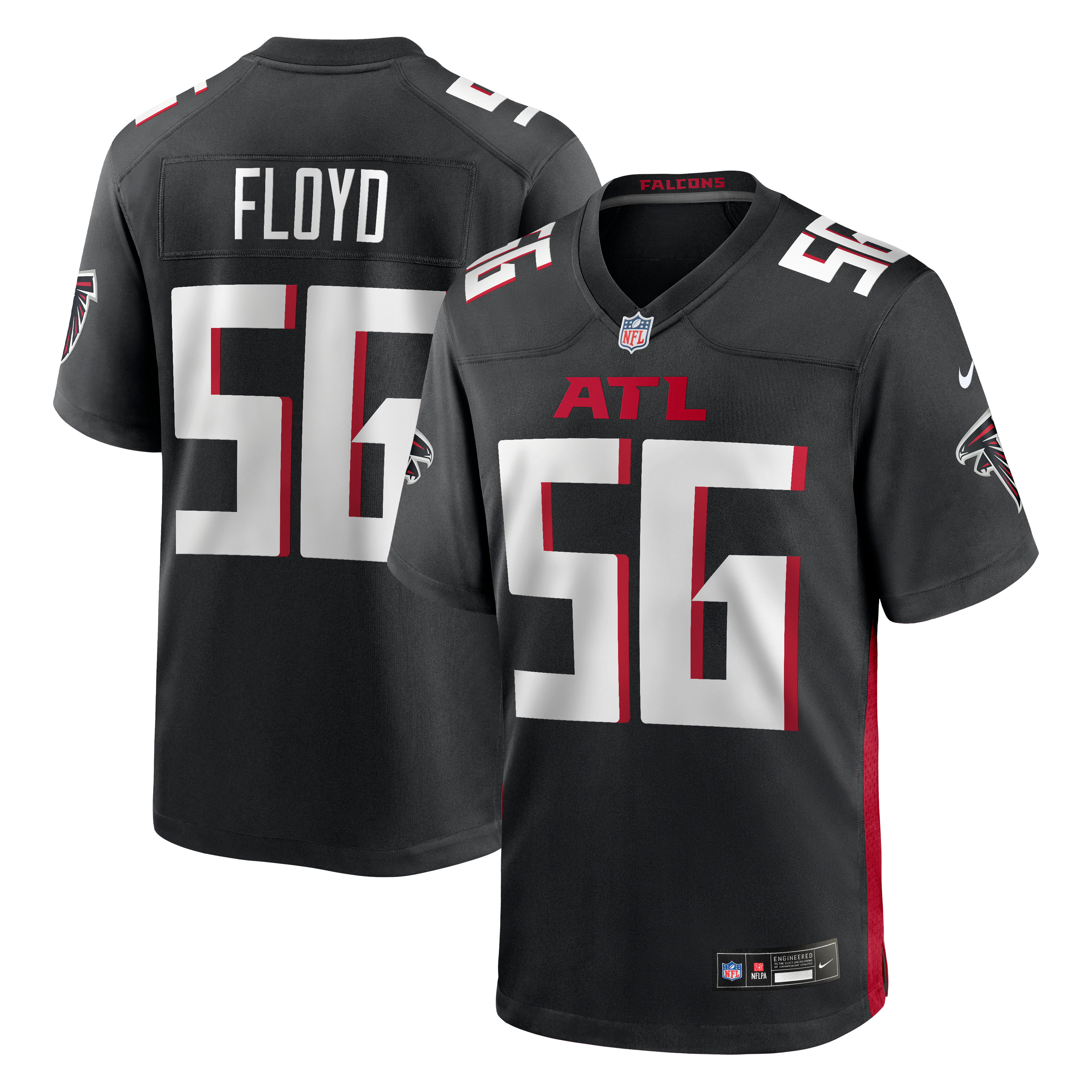 Leonard Floyd Atlanta Falcons Team Game Jersey - Black - Image 2