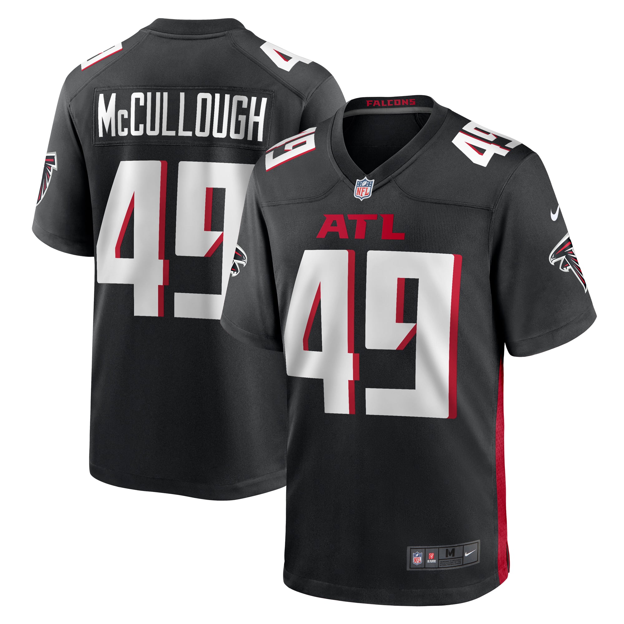 Liam McCullough Atlanta Falcons Team Game Jersey - Black