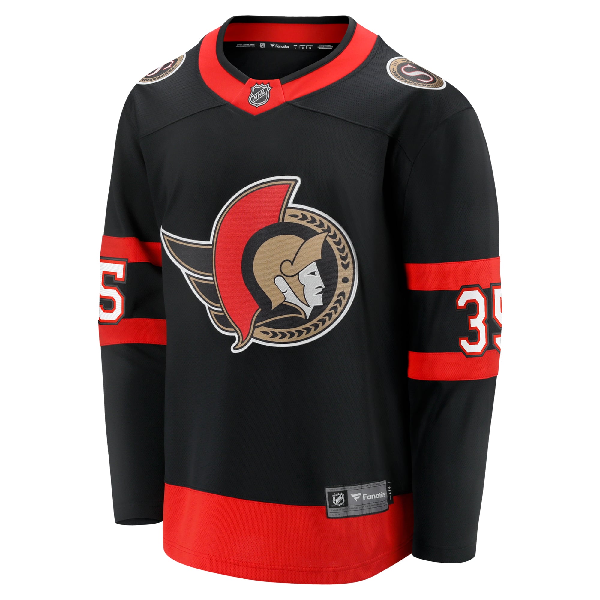 Linus Ullmark Ottawa Senators Home Premier Breakaway Player Jersey - Black - Image 3