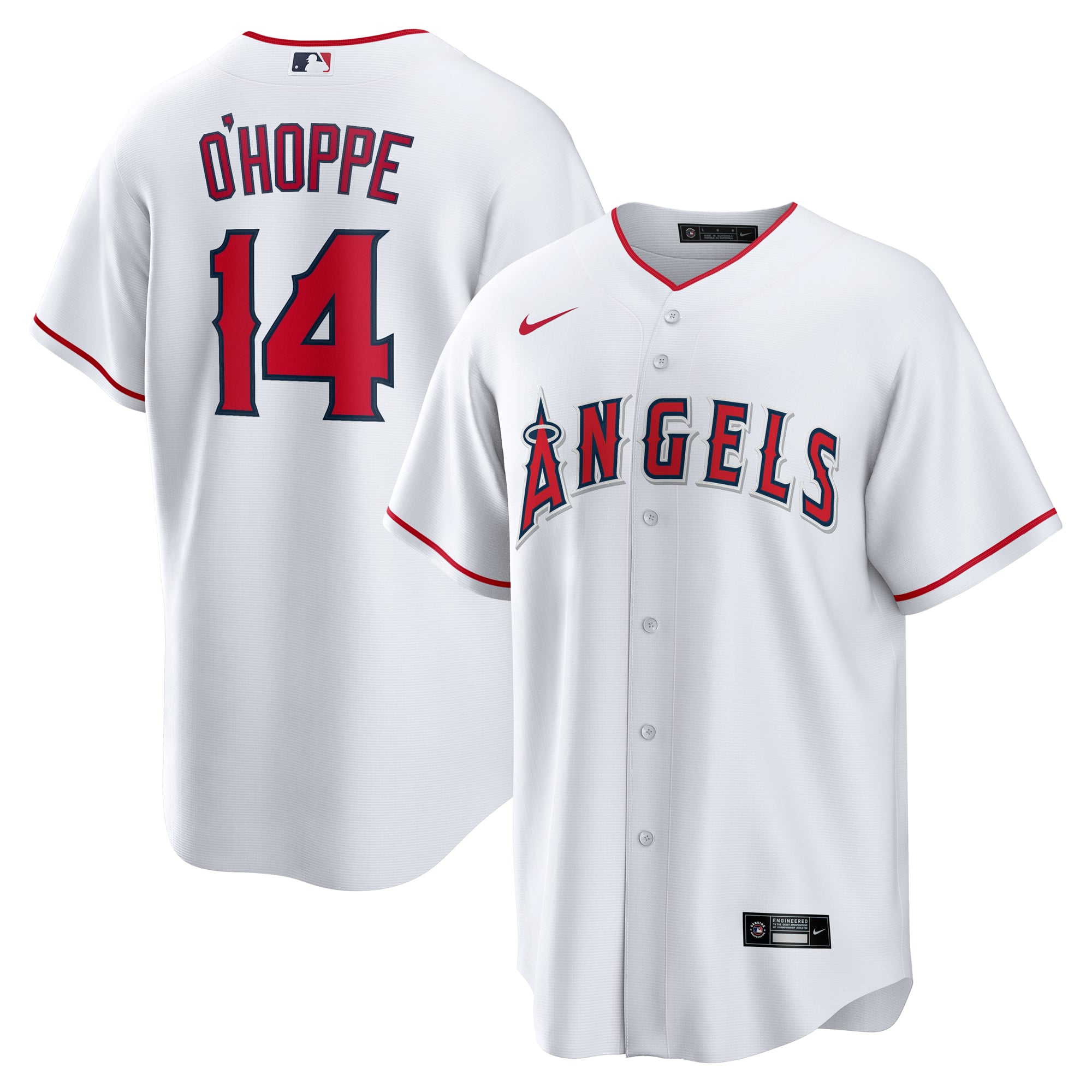 Logan O'Hoppe Los Angeles Angels Home Jersey - White - Image 2