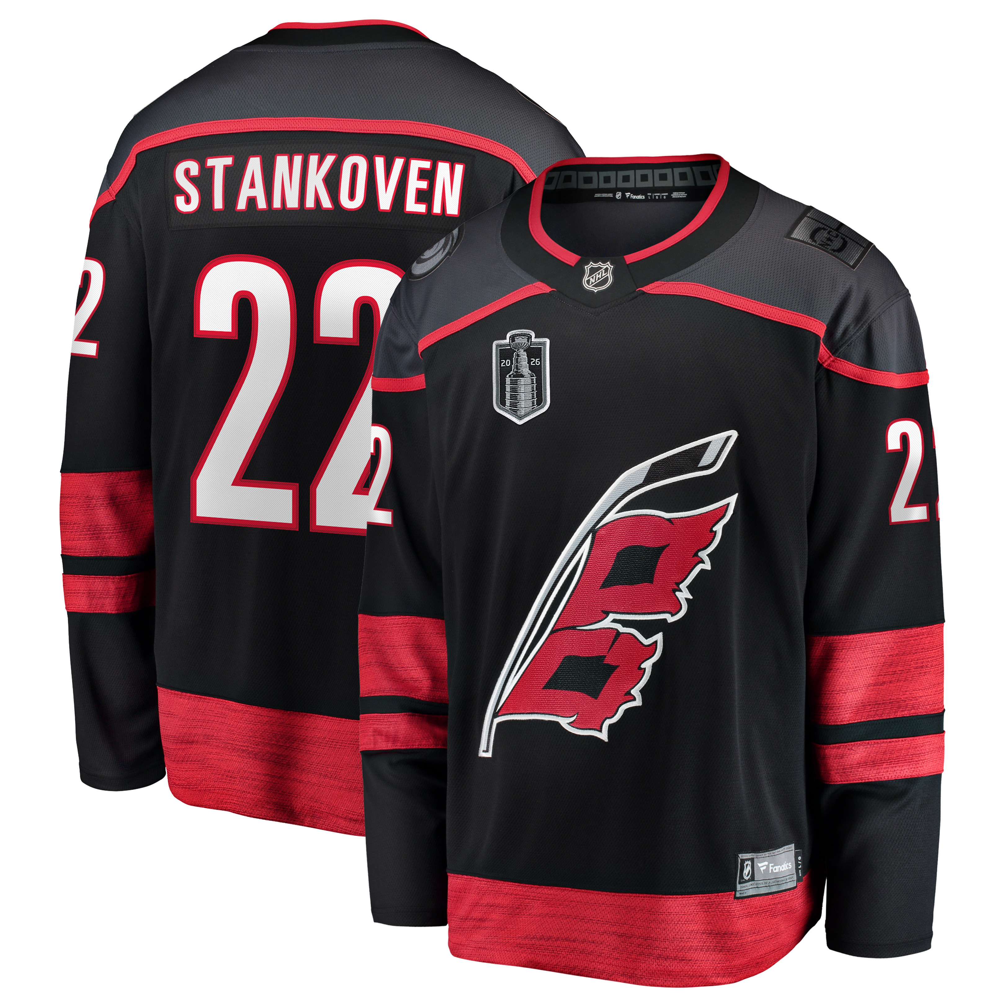 Logan Stankoven Carolina Hurricanes 2026 Stanley Cup Final Home Breakaway Jersey - Black - Image 2