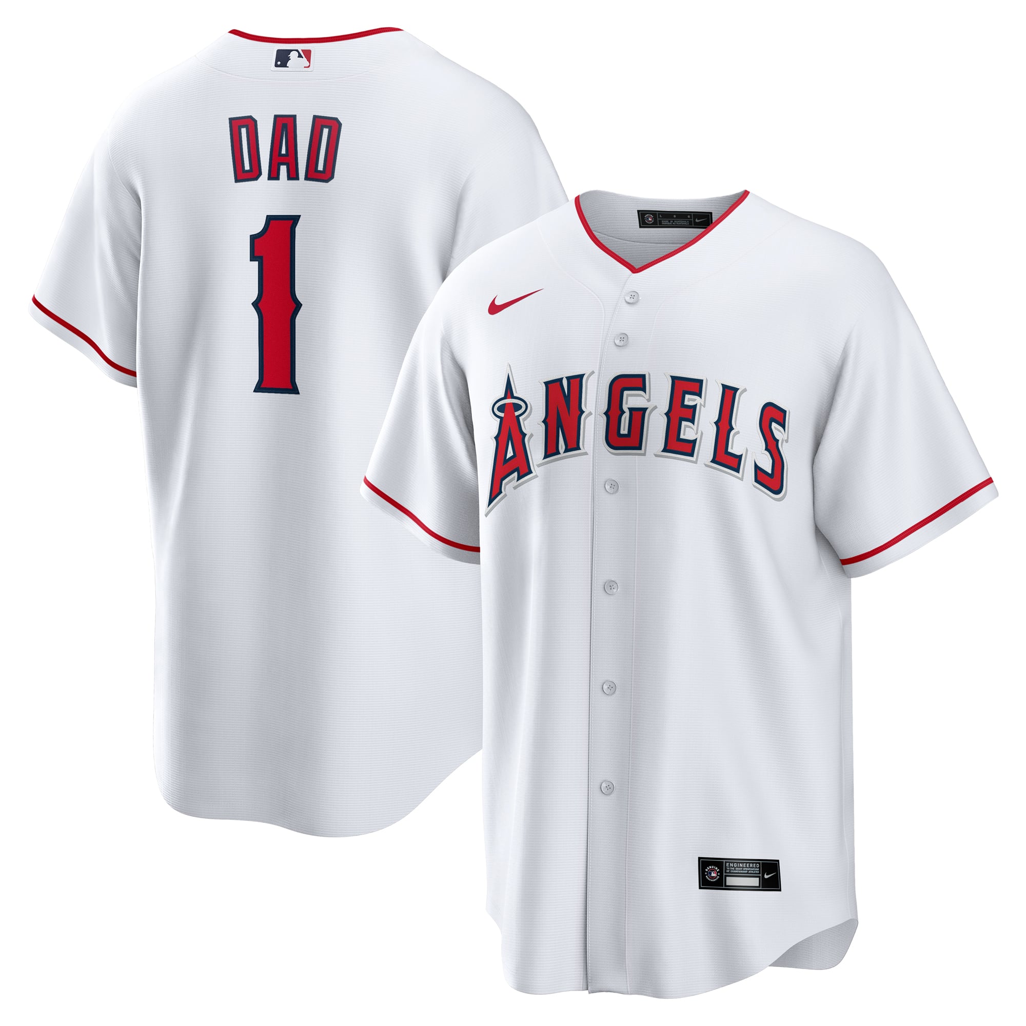 Los Angeles Angels #1 Dad Home Jersey - White