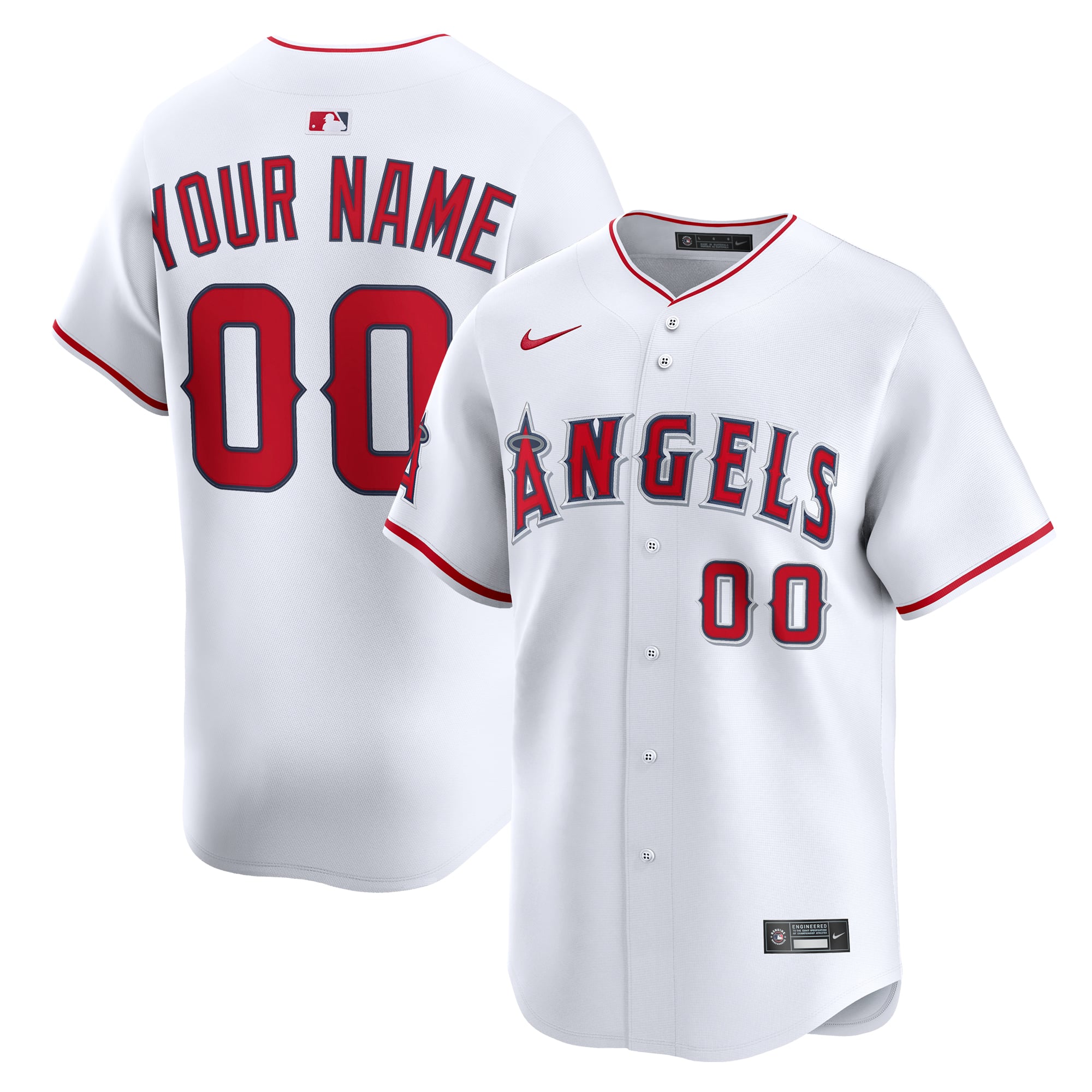Los Angeles Angels Home Limited Custom Jersey - White - Image 2