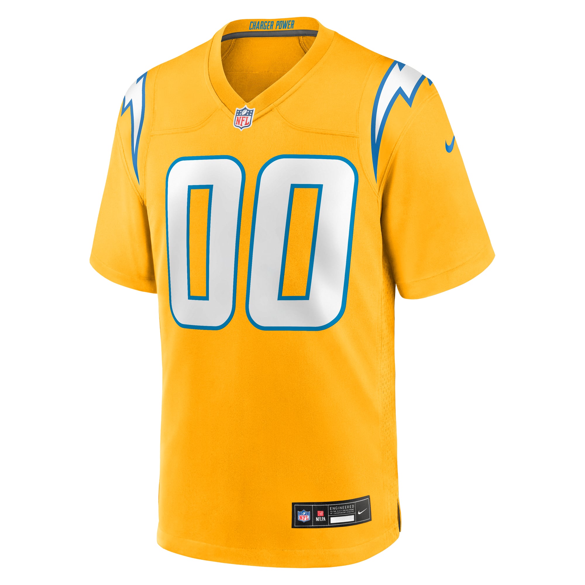 Los Angeles Chargers Alternate Charger Power Game Custom Jersey - Gold - Image 3