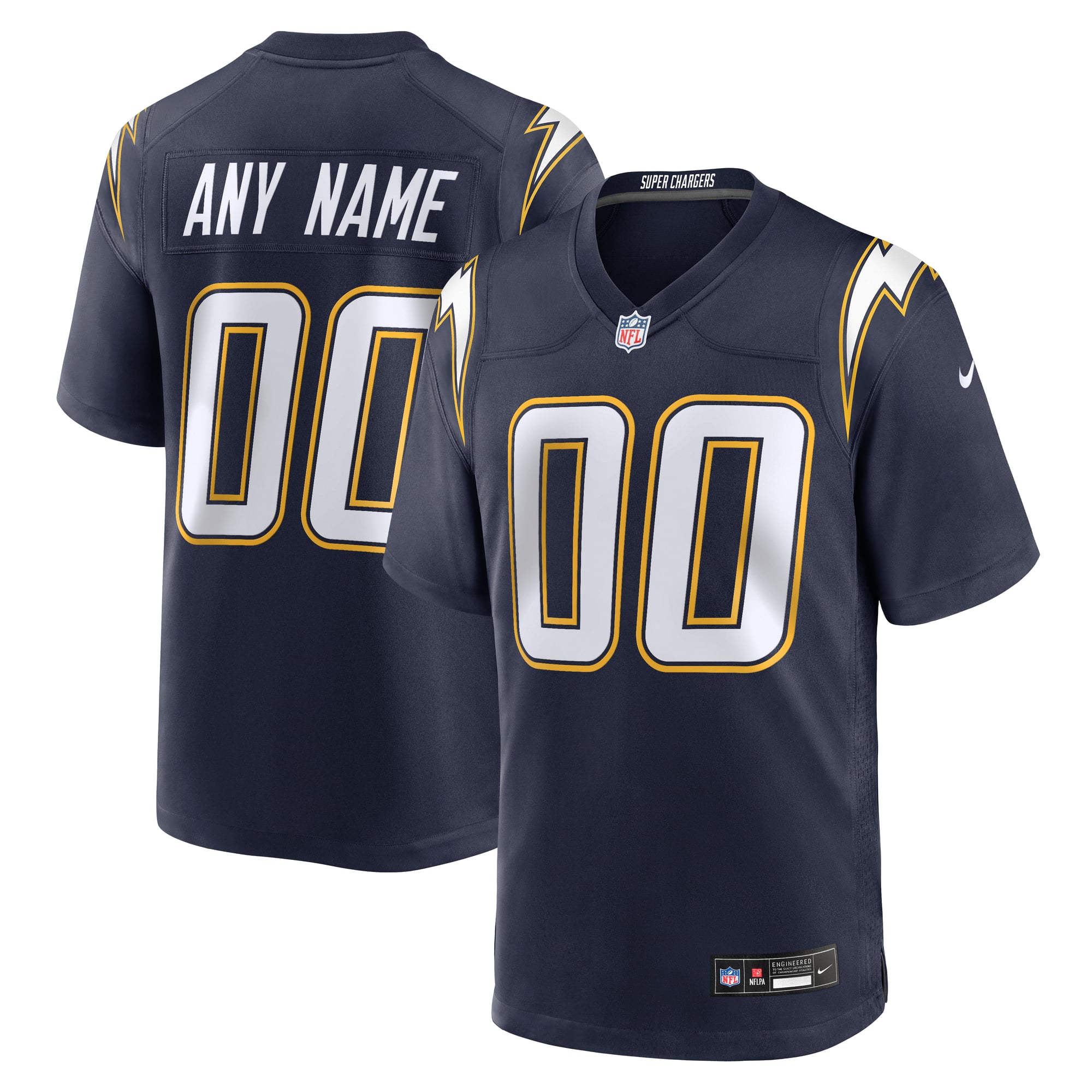 Los Angeles Chargers Alternate Super Chargers Game Custom Jersey - Navy - Image 2