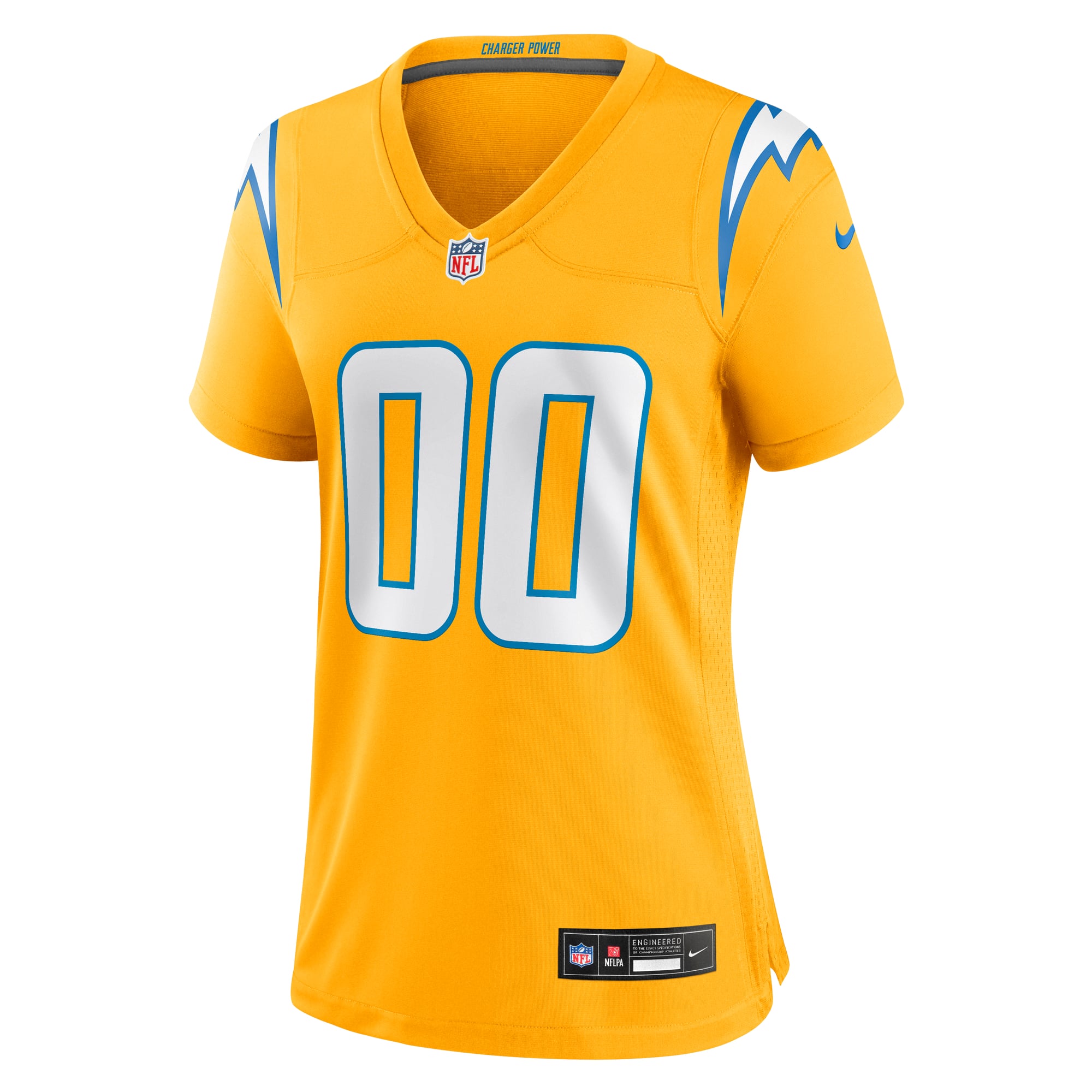 Los Angeles Chargers Women's Alternate Charger Power Game Custom Jersey - Gold - Image 3