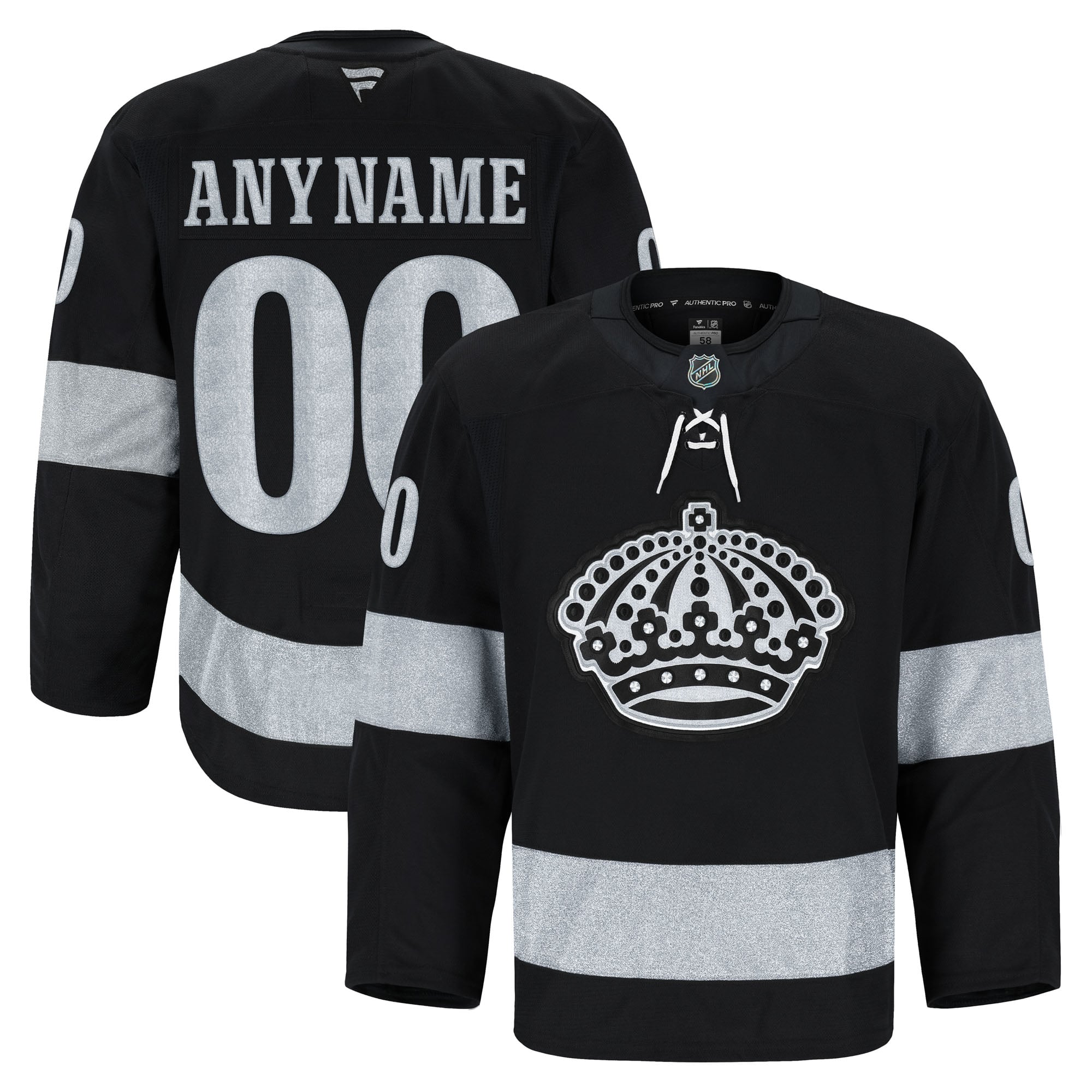 Los Angeles Kings Alternate Pro Custom Jersey - Black - Image 2
