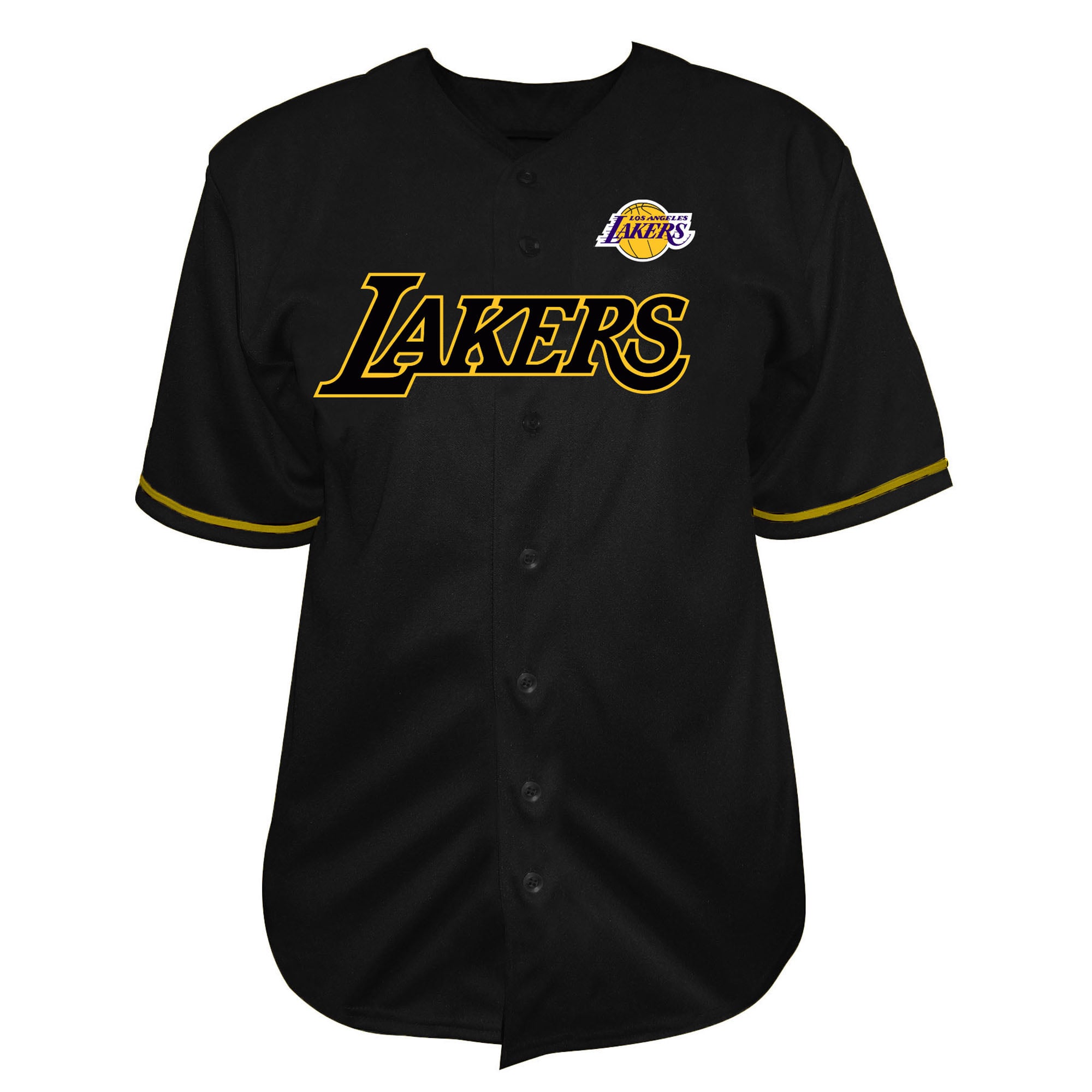 Los Angeles Lakers Big & Tall Pop Full-Button Jersey - Black - Image 2