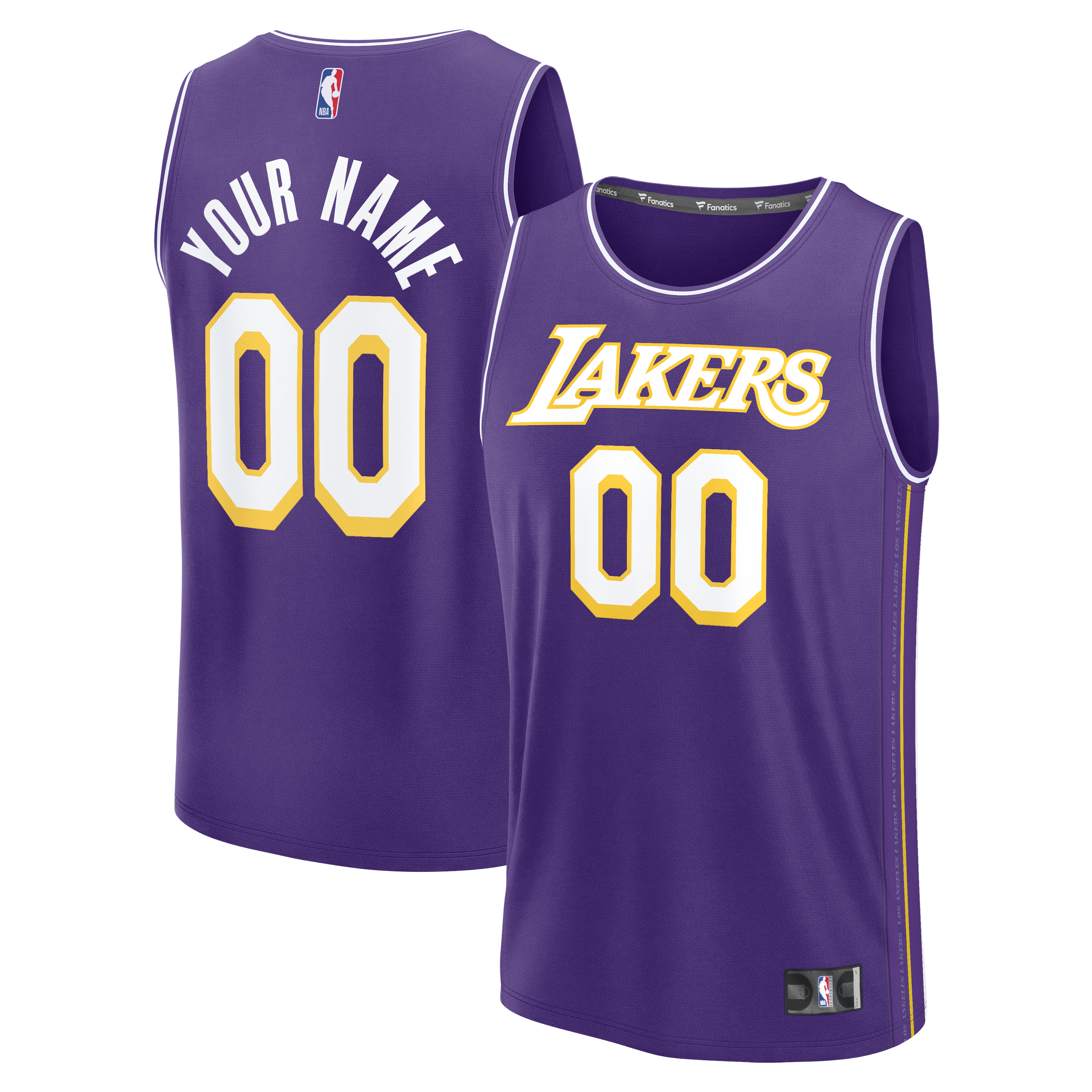 Los Angeles Lakers Fast Break Custom Jersey - Association Edition - Purple - Image 2