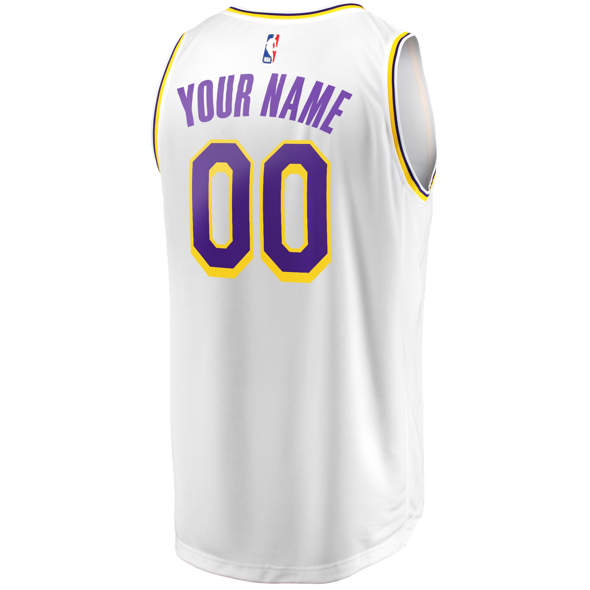 Los Angeles Lakers Fast Break Custom Jersey - Association Edition - White - Image 4