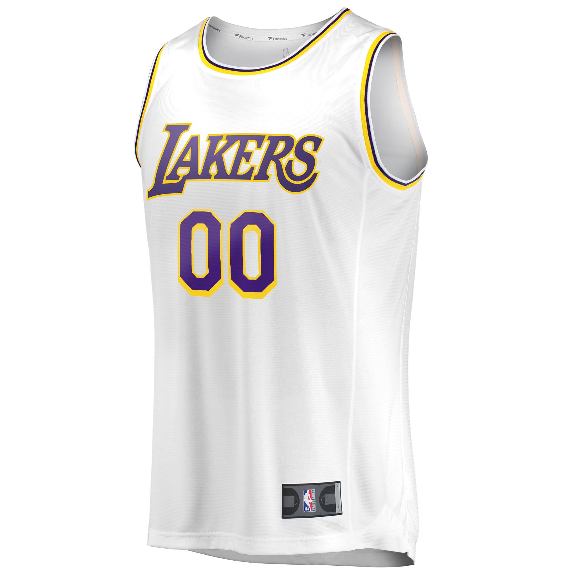 Los Angeles Lakers Fast Break Custom Jersey - Association Edition - White - Image 3