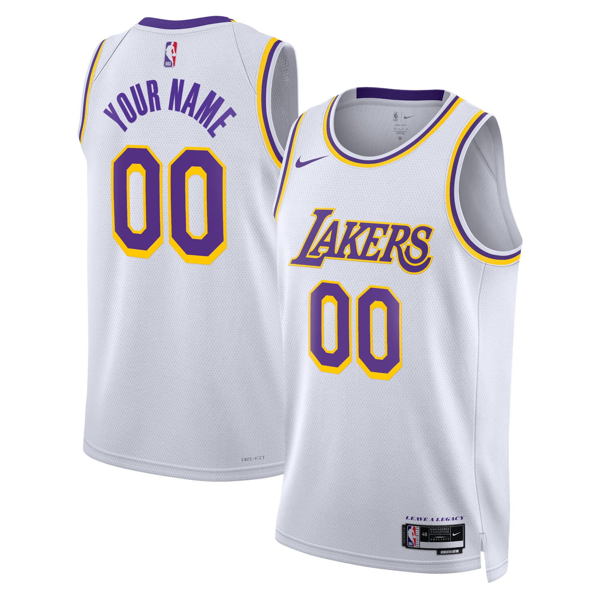 Los Angeles Lakers Unisex Swingman Custom Jersey White - Association Edition - White - Image 2