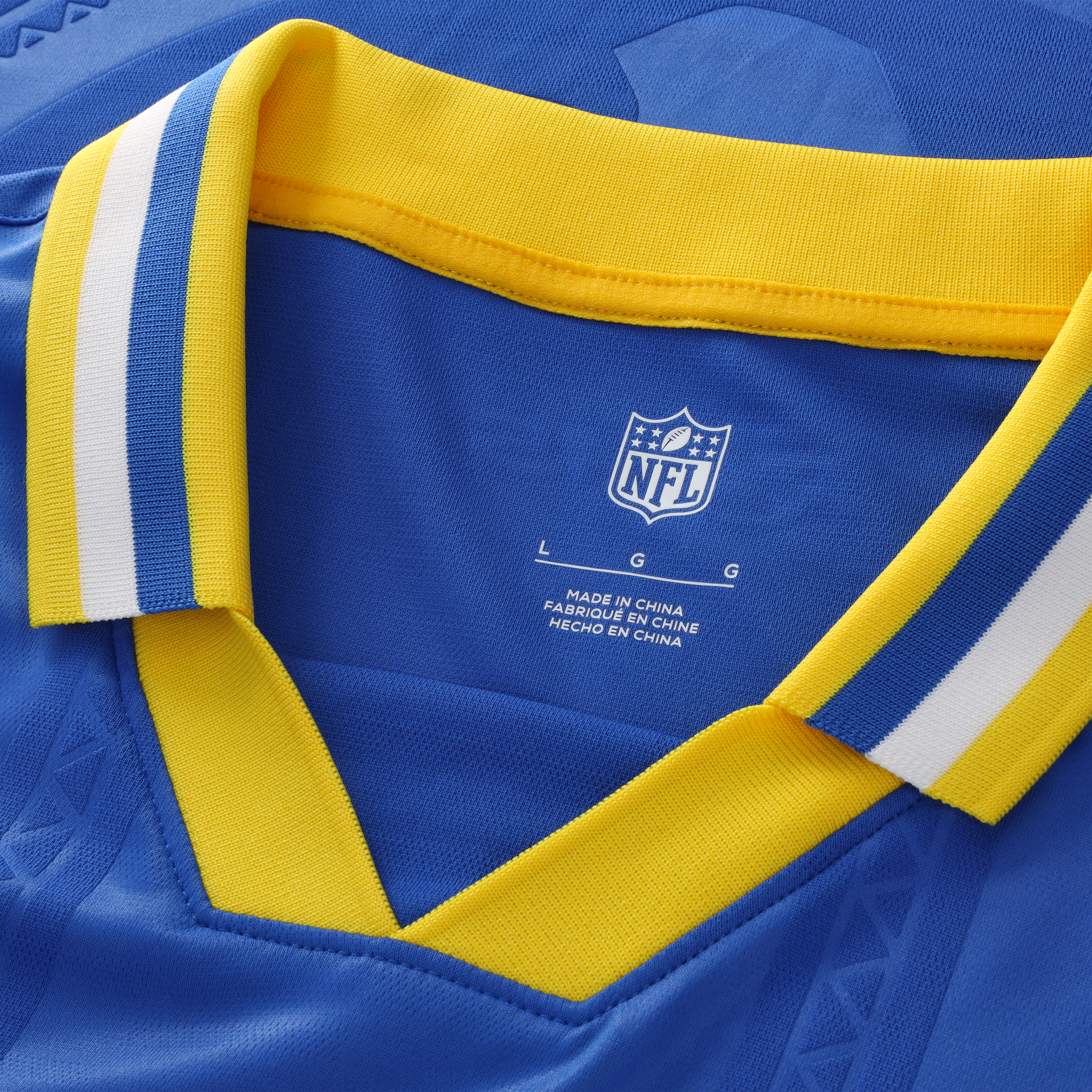 Los Angeles Rams Youth Football x Football Collared Fan Top - Royal - Image 4