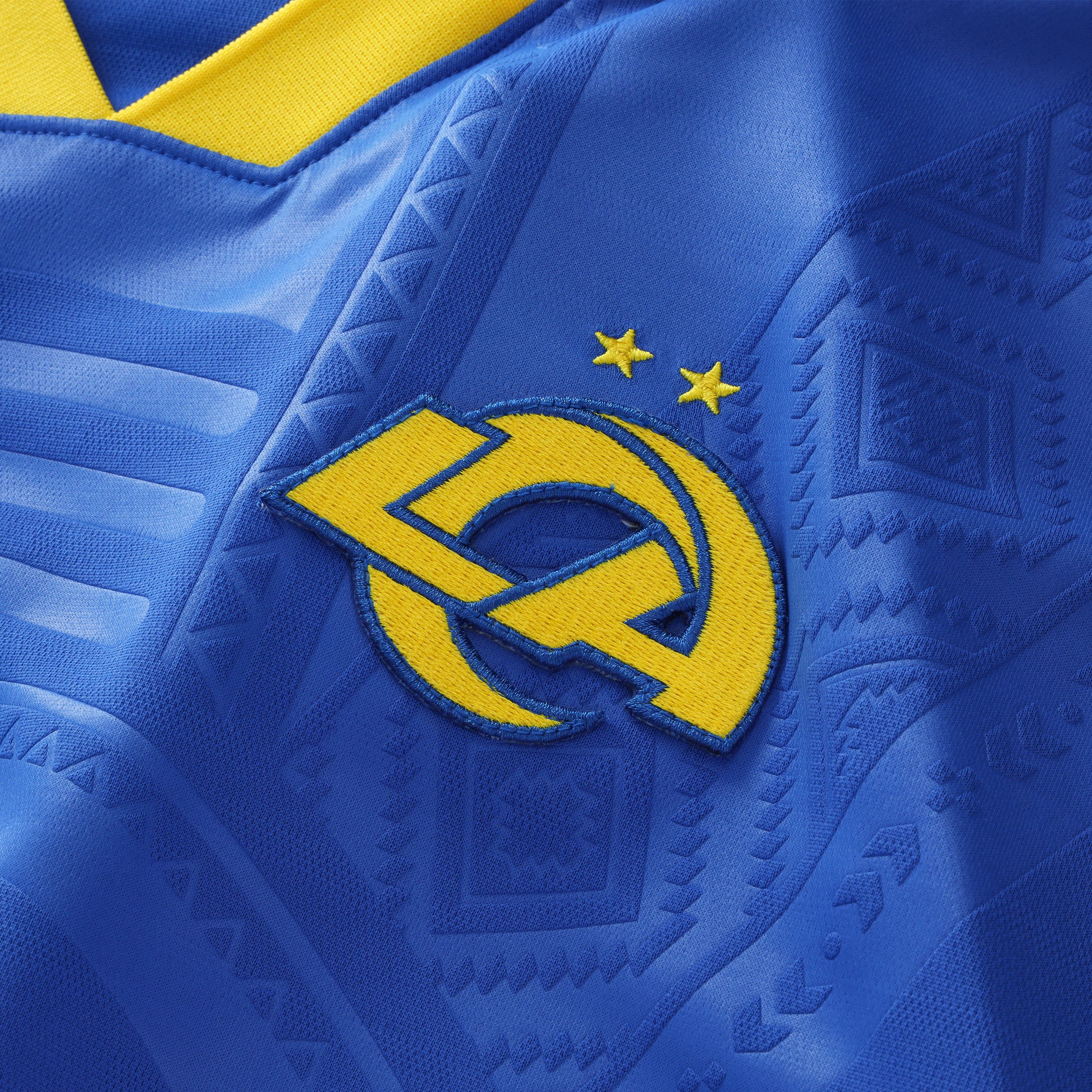 Los Angeles Rams Youth Football x Football Collared Fan Top - Royal - Image 5