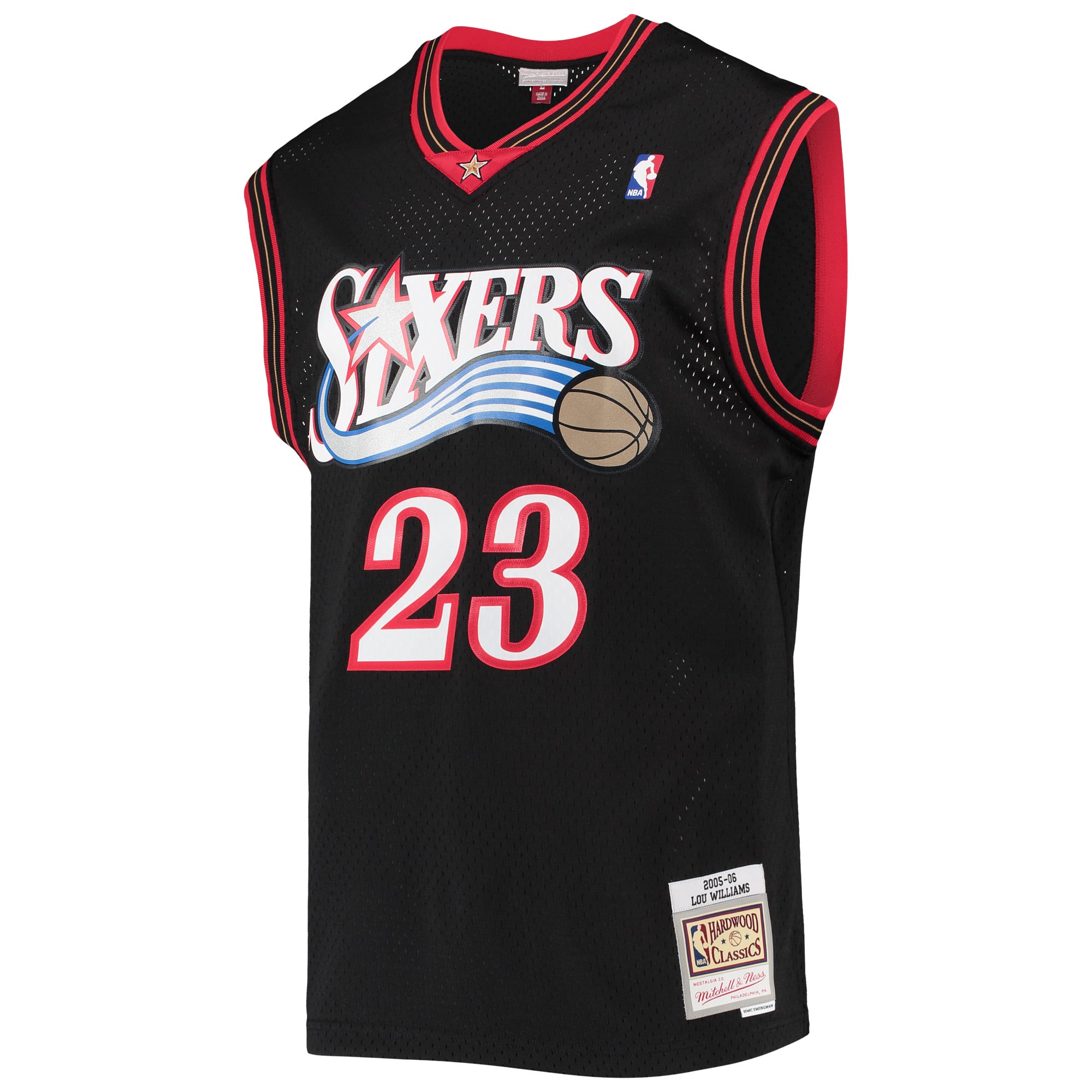 Lou Williams Philadelphia 76ers 2005/06 Hardwood Classics Swingman Jersey - Black - Image 3