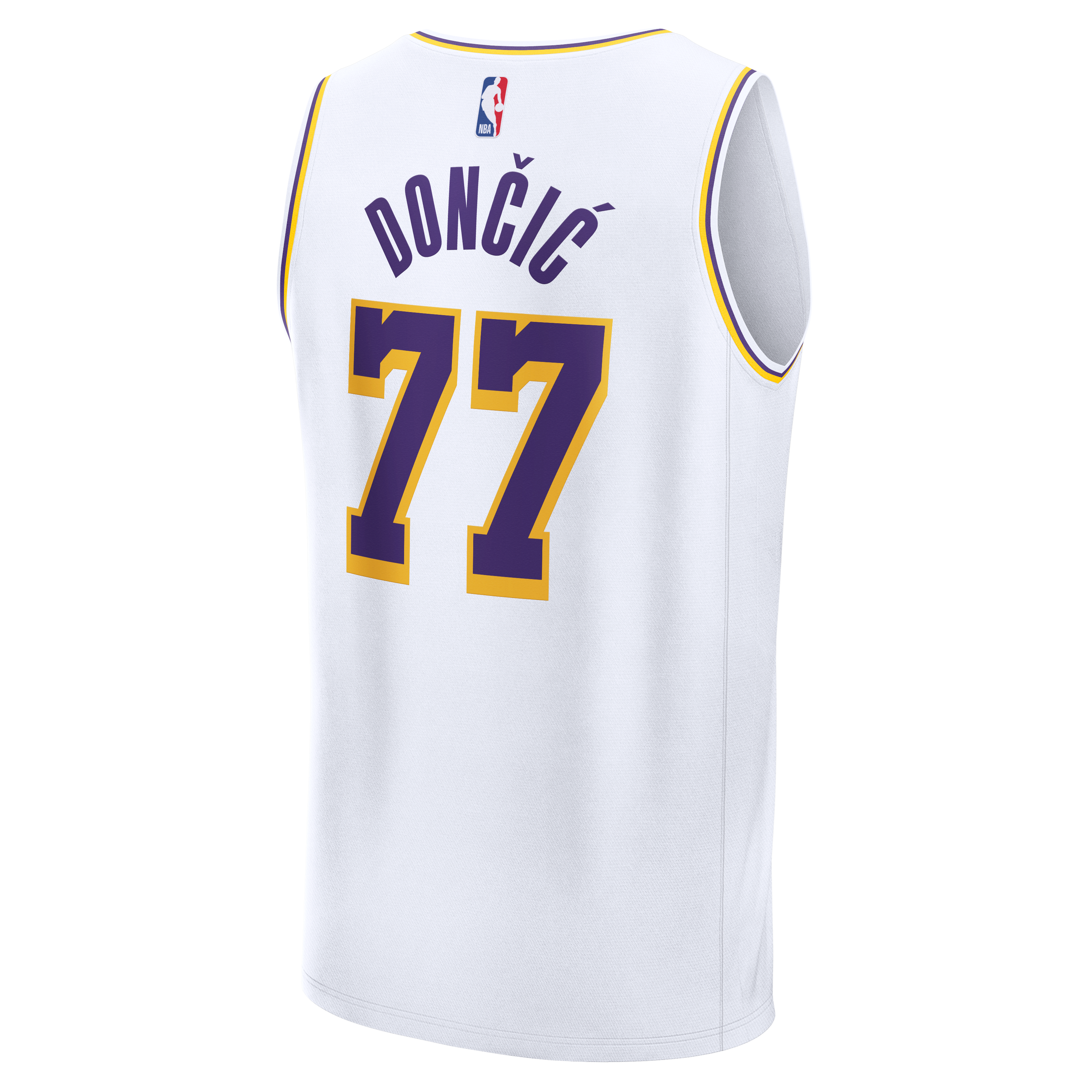 Luka Dončić Los Angeles Lakers Youth Fast Break Jersey - White - Association Edition - Image 4