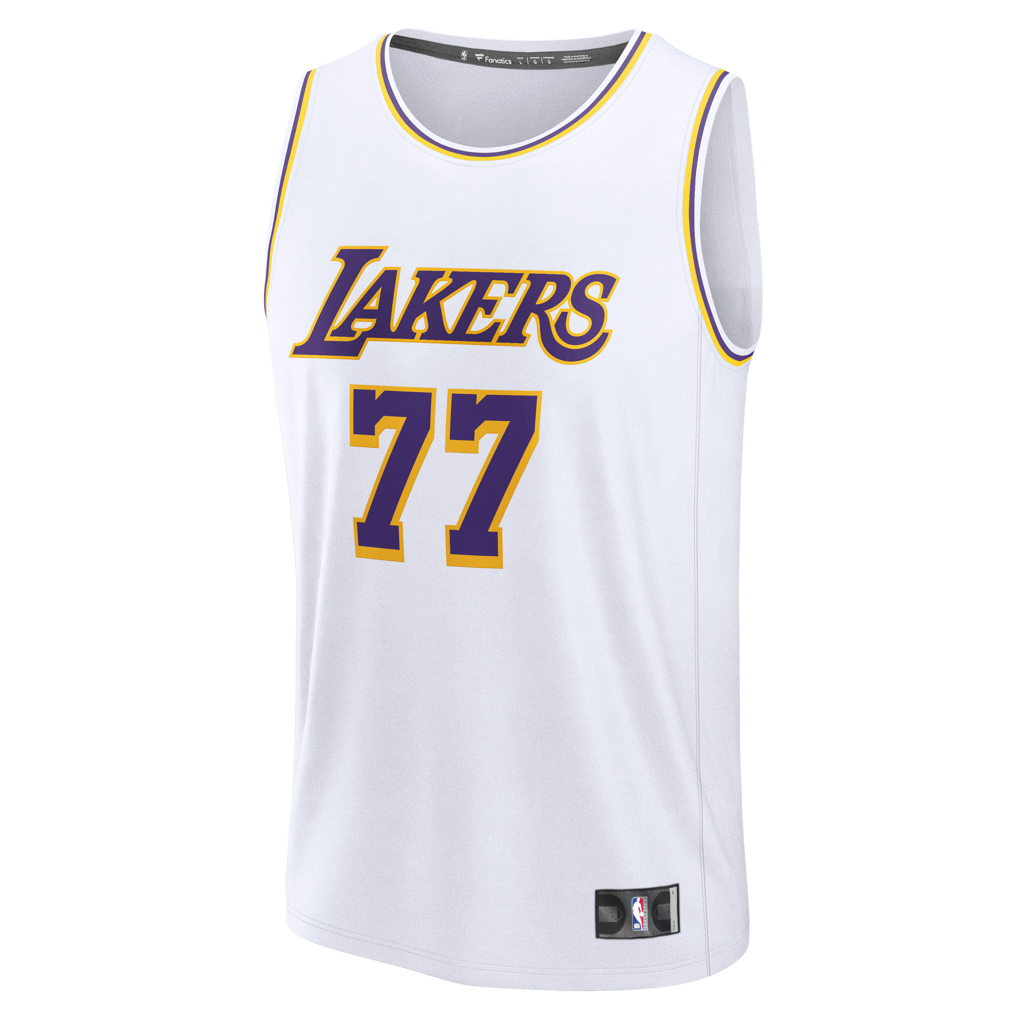 Luka Dončić Los Angeles Lakers Youth Fast Break Jersey - White - Association Edition - Image 3