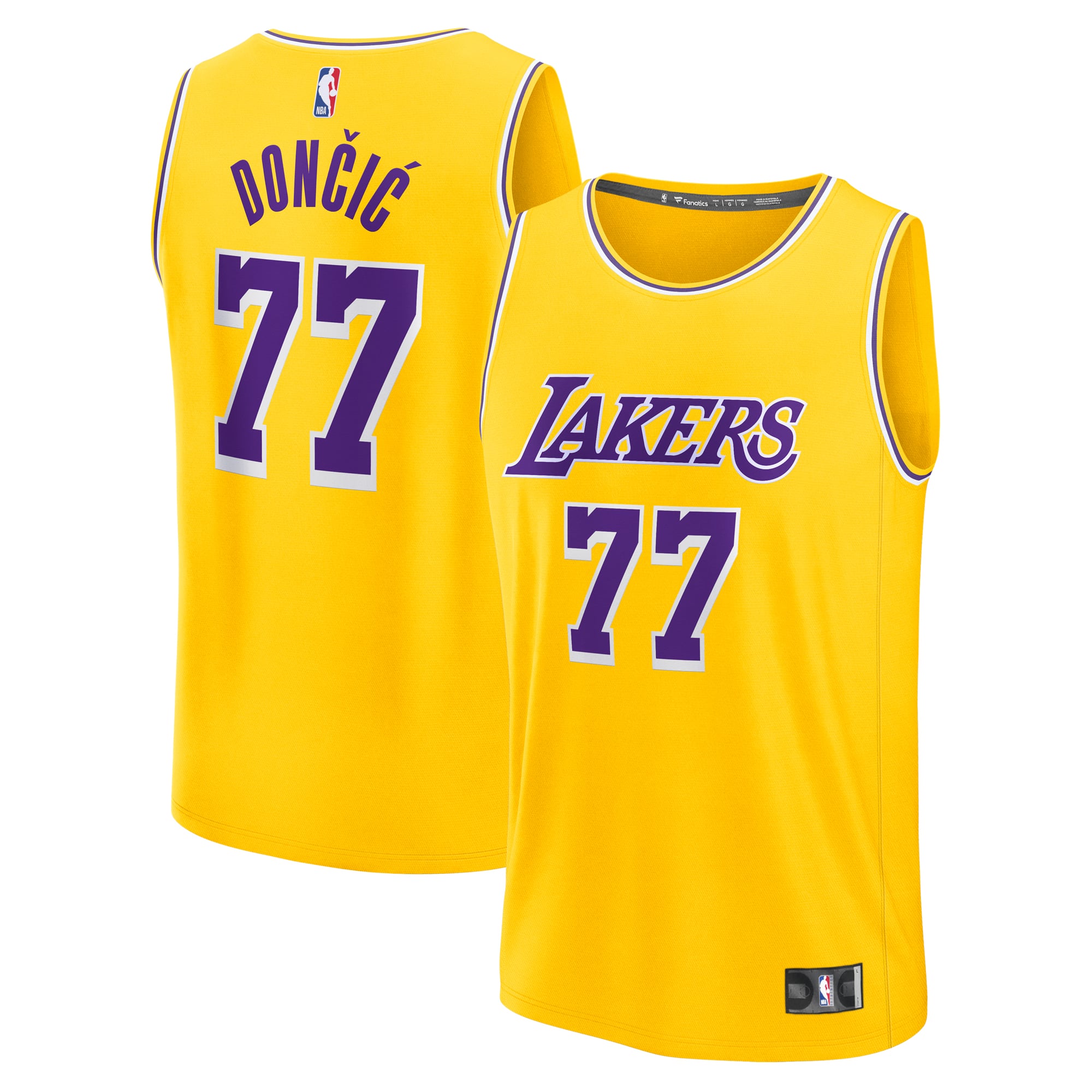 Luka Dončić Los Angeles Lakers Youth Fast Break Player Jersey - Gold - Image 2