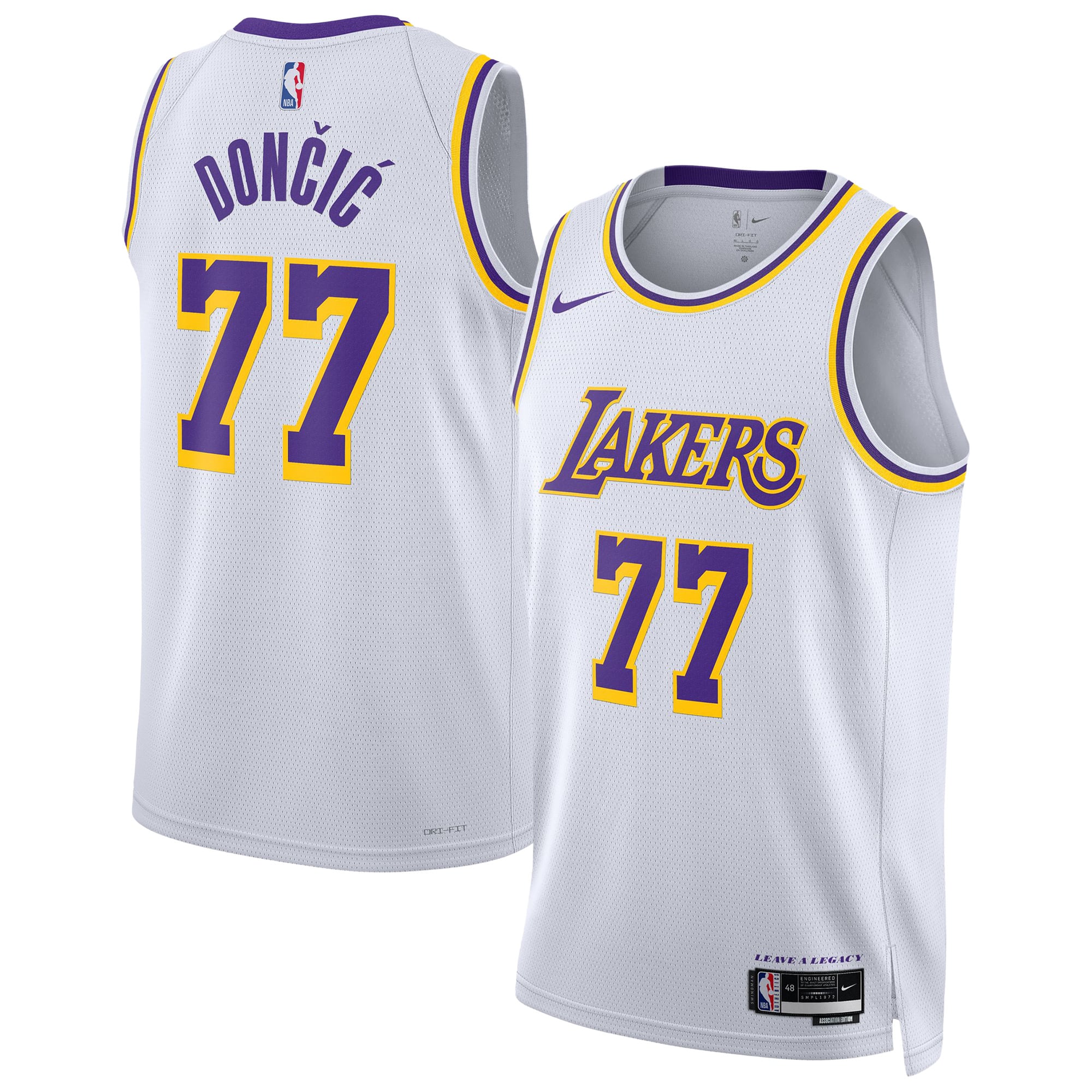 Luka Dončić Los Angeles Lakers Unisex Swingman Jersey - Association Edition - White - Image 2