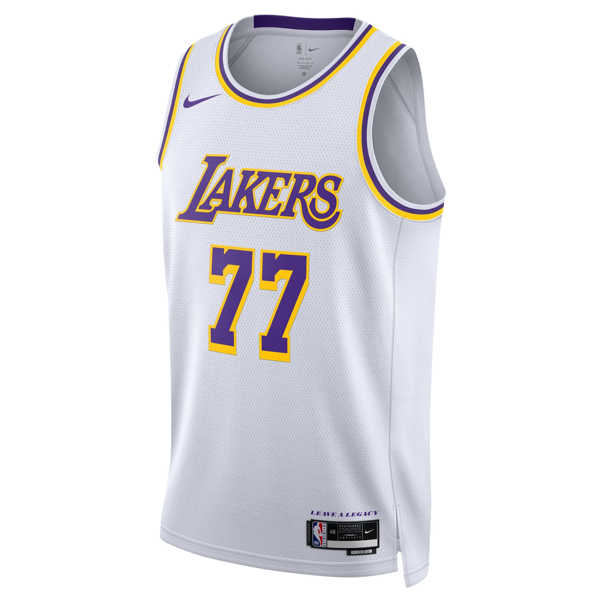 Luka Dončić Los Angeles Lakers Unisex Swingman Jersey - Association Edition - White - Image 3