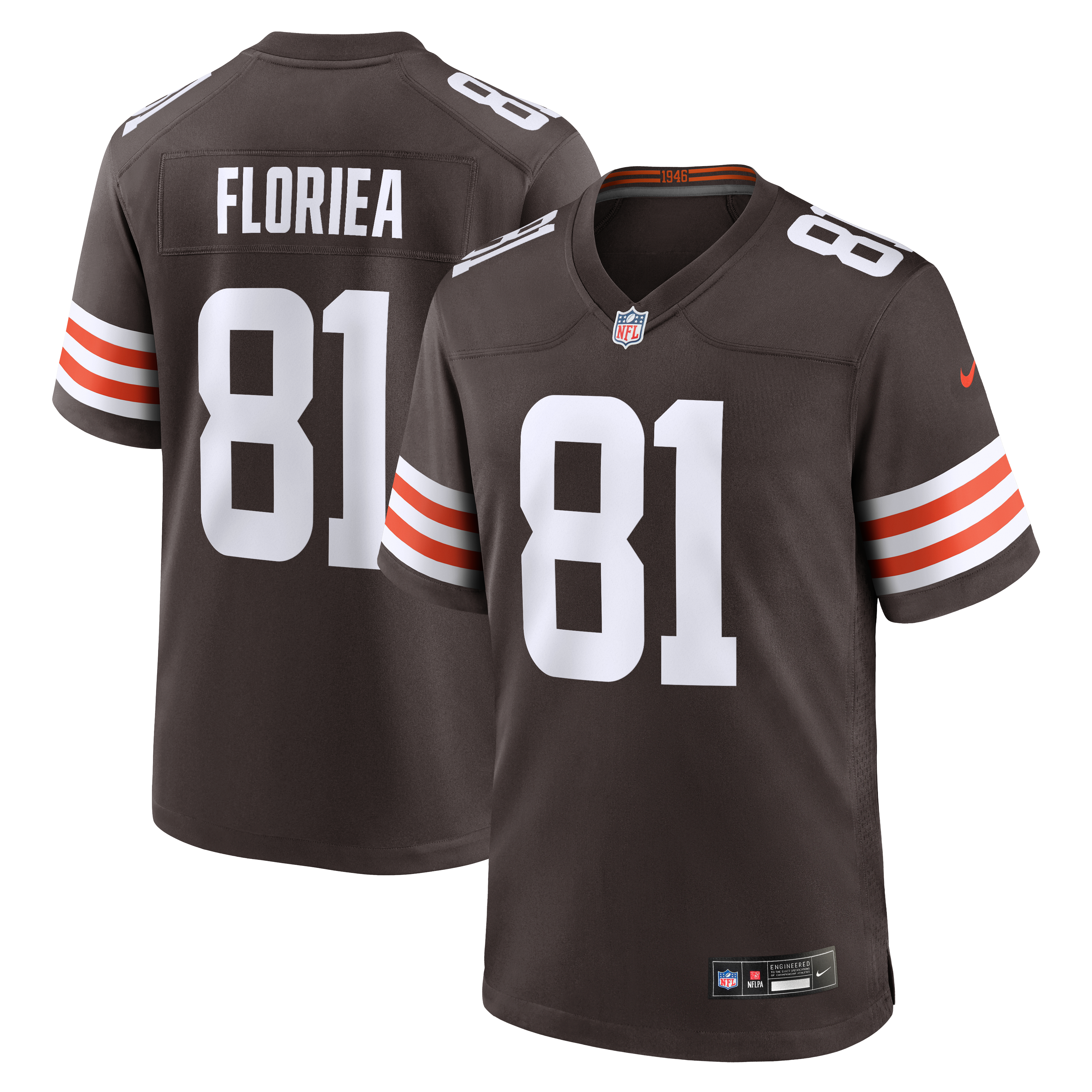 Luke Floriea Cleveland Browns Team Game Jersey - Brown
