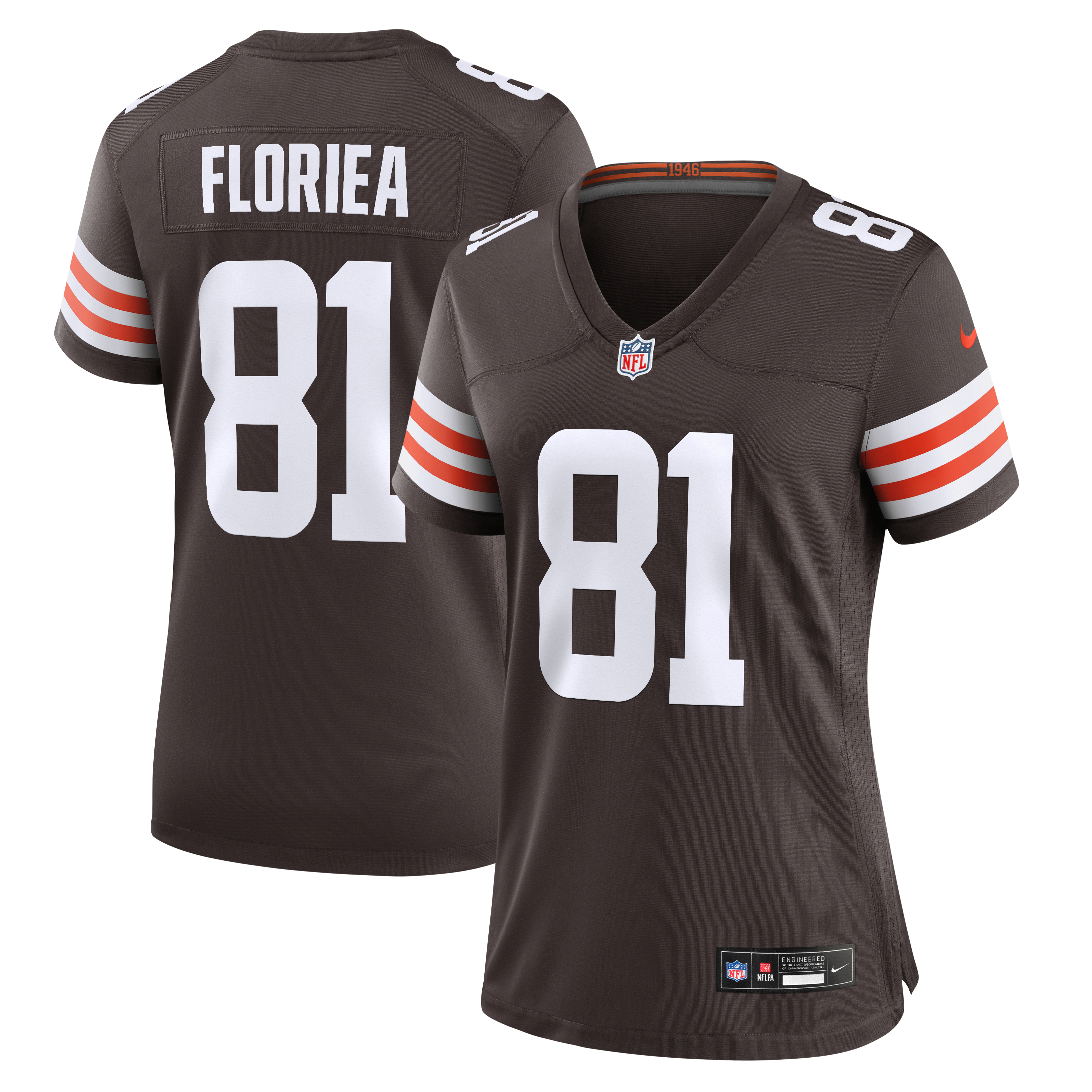 Luke Floriea Cleveland Browns Women's Team Game Jersey - Brown - Image 2