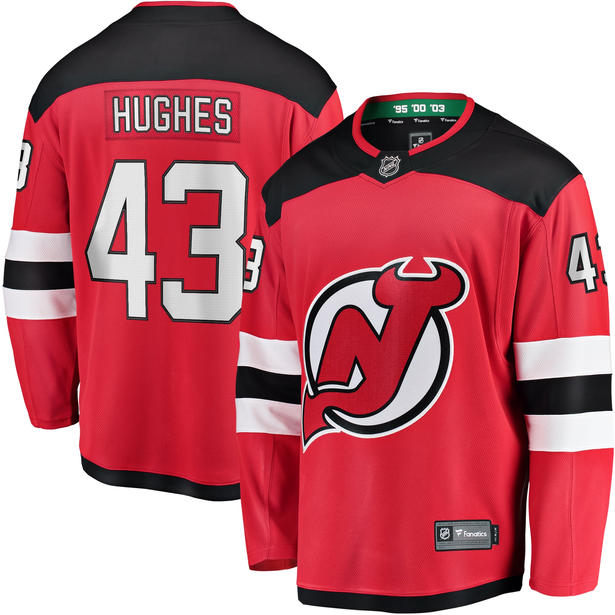 Luke Hughes New Jersey Devils Home Breakaway Player Jersey - Red - Image 2
