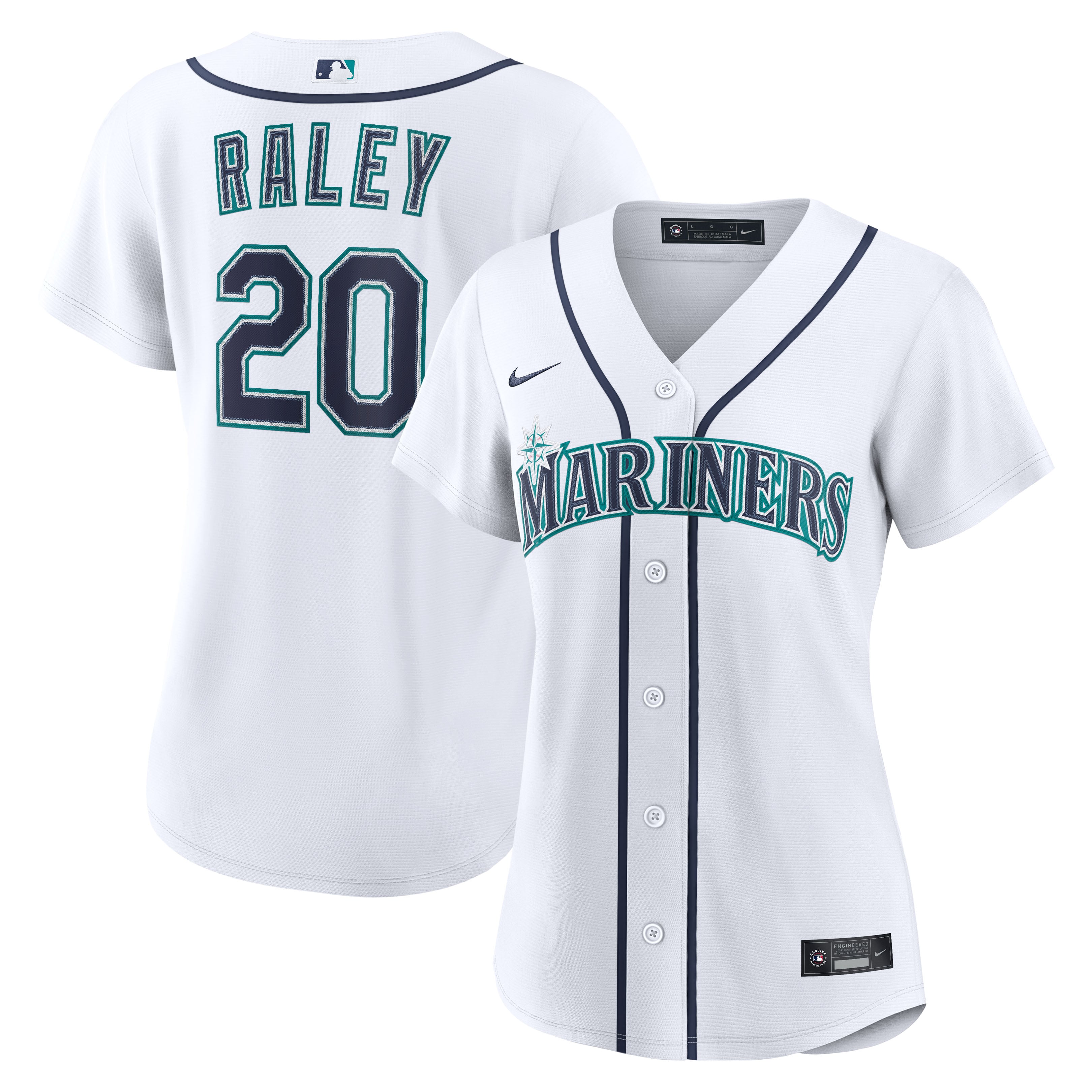 Luke Raley Seattle Mariners Women's Home Jersey - White - Image 2