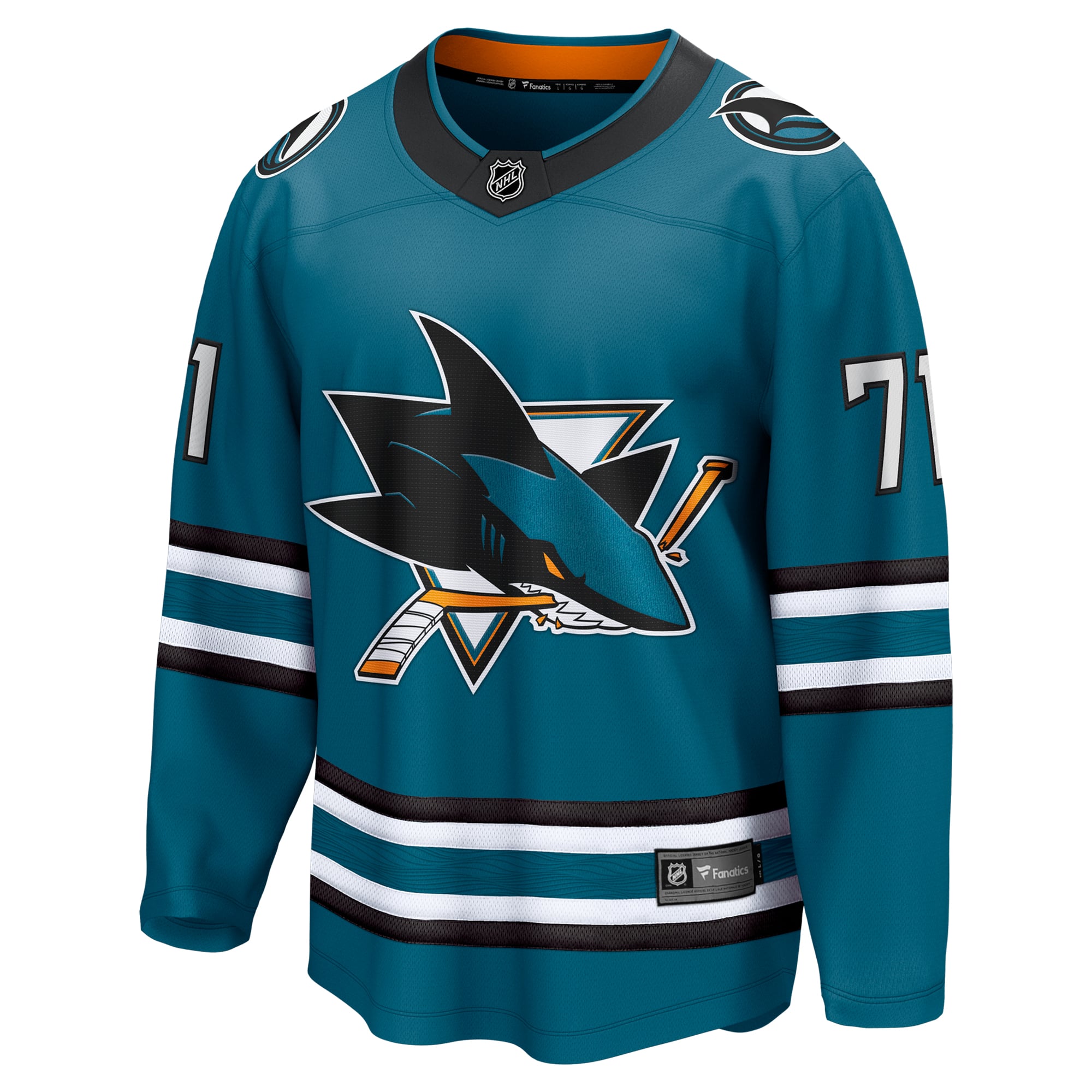 Macklin Celebrini San Jose Sharks Home Breakaway Jersey – Teal - Image 3