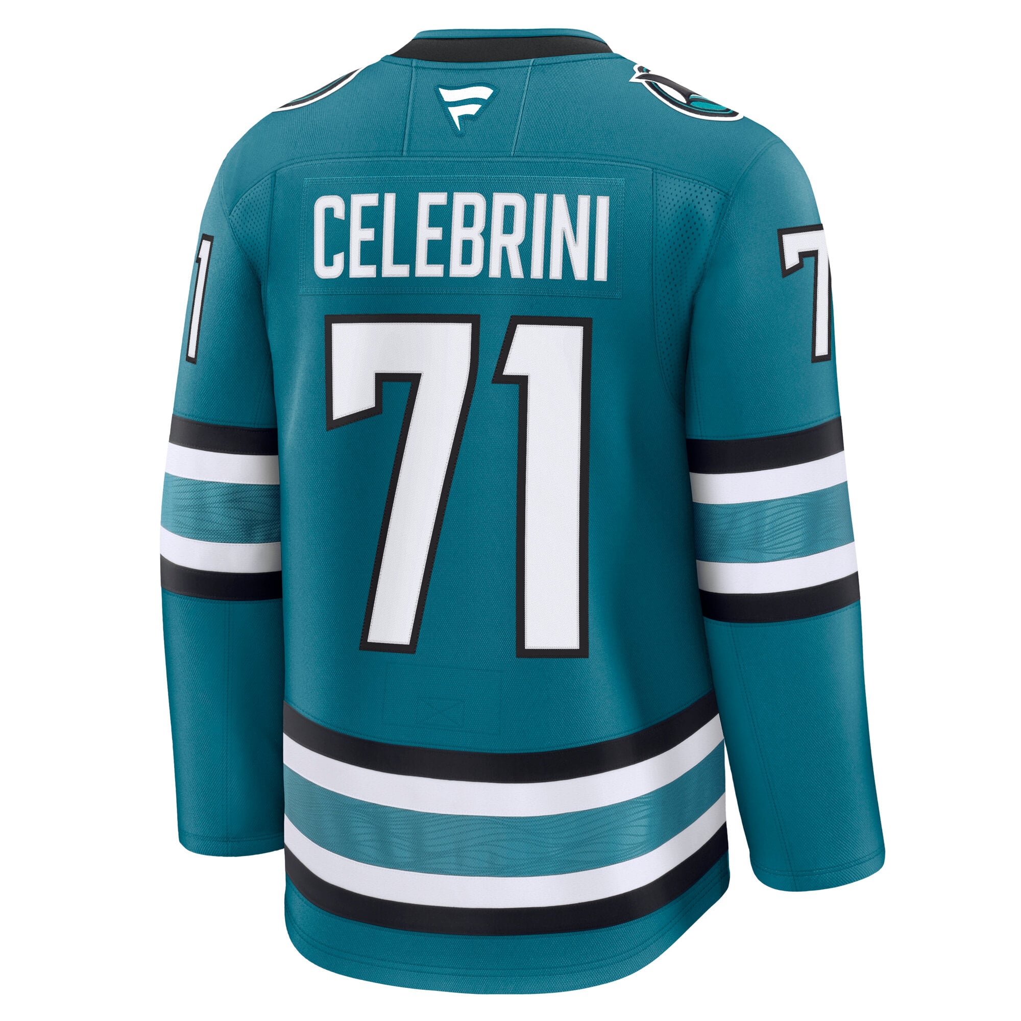 Macklin Celebrini San Jose Sharks Home Premium Jersey - Teal - Image 4