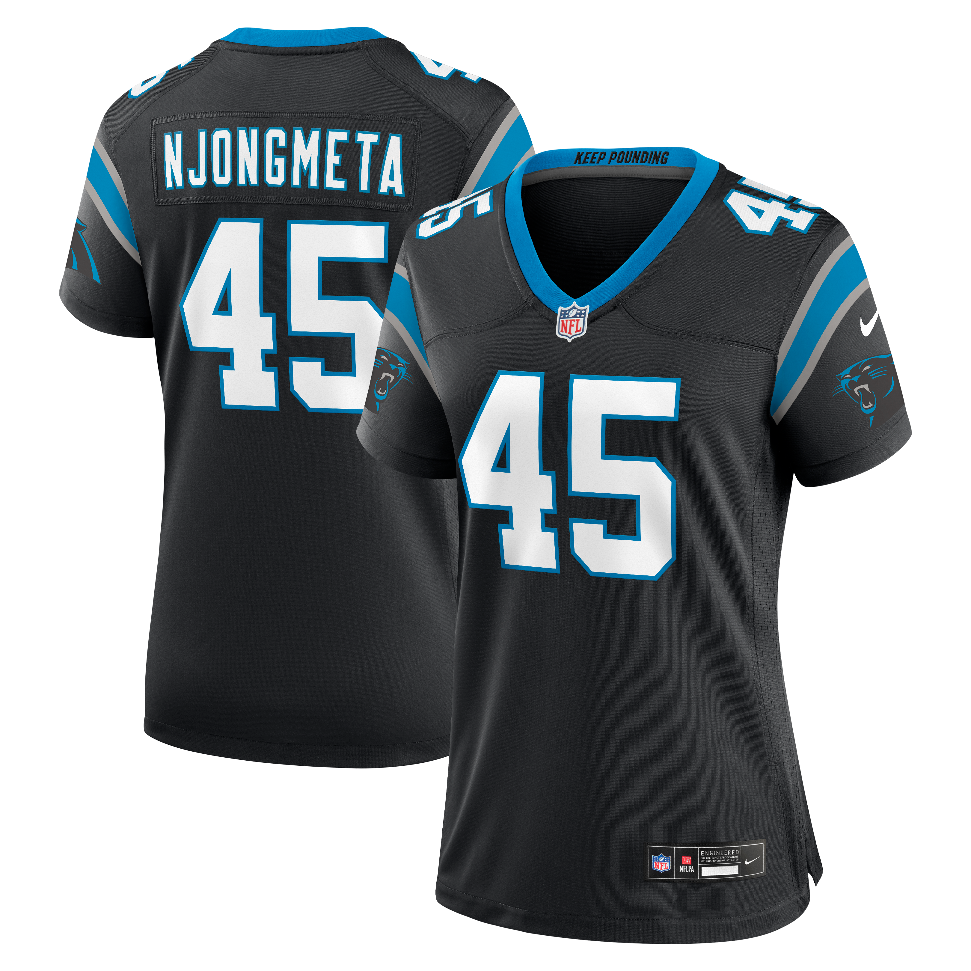 Maema Njongmeta Carolina Panthers Women's Team Game Jersey - Black - Image 2