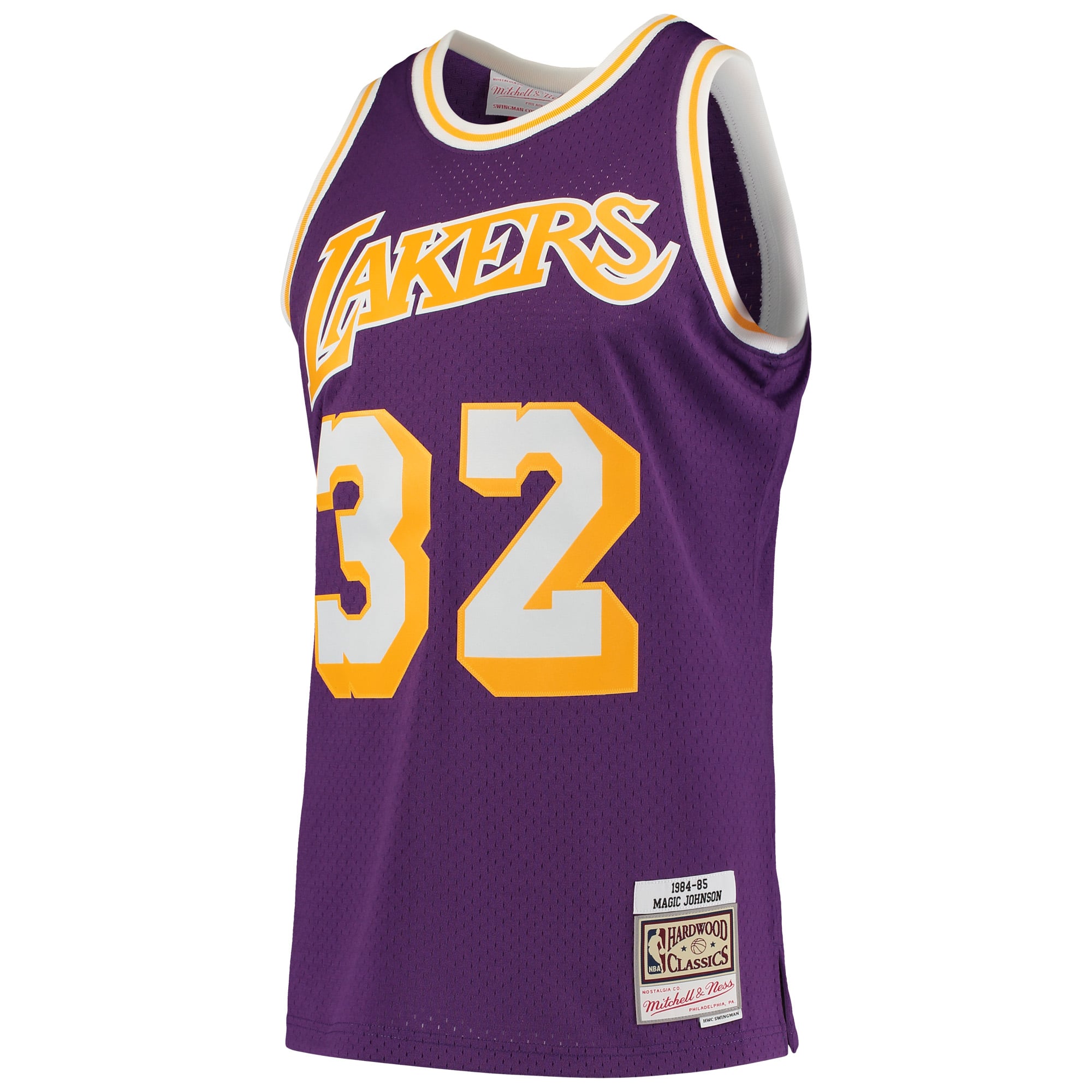 Magic Johnson Los Angeles Lakers 1984/85 Hardwood Classics Swingman Jersey - Purple - Image 3