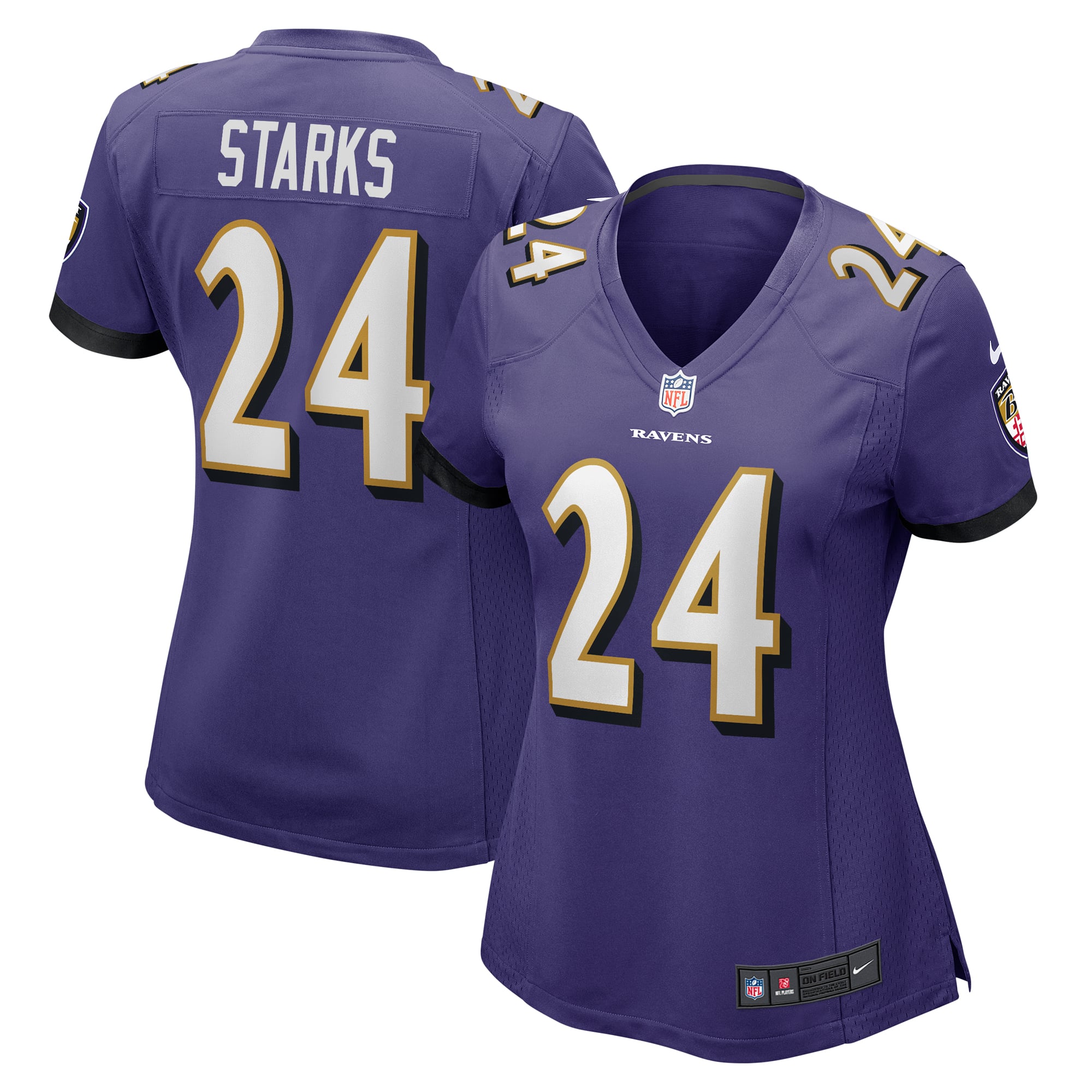 Malaki Starks Baltimore Ravens Women's Team Game Jersey - Purple - Image 2