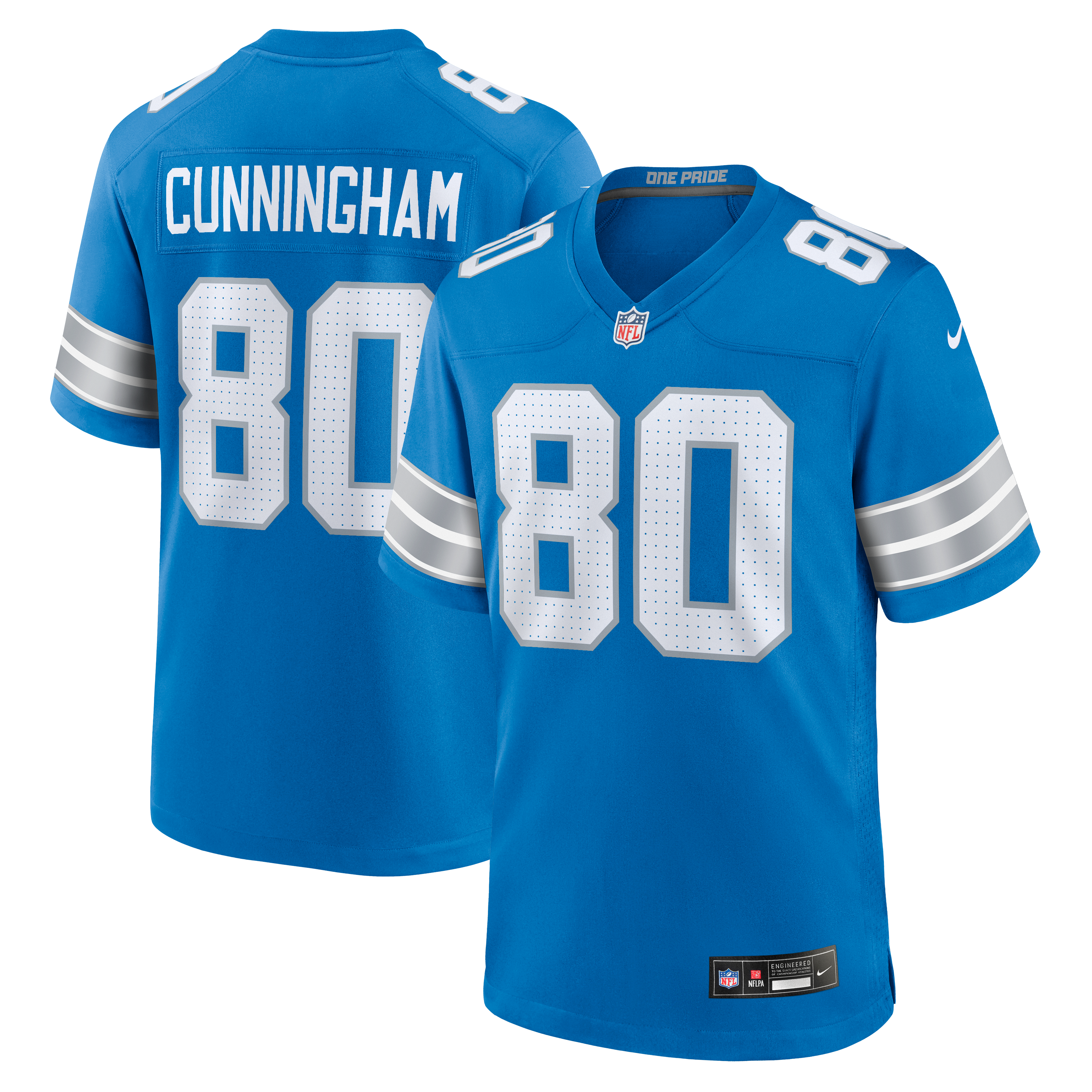 Malik Cunningham Detroit Lions Team Game Jersey - Blue - Image 2